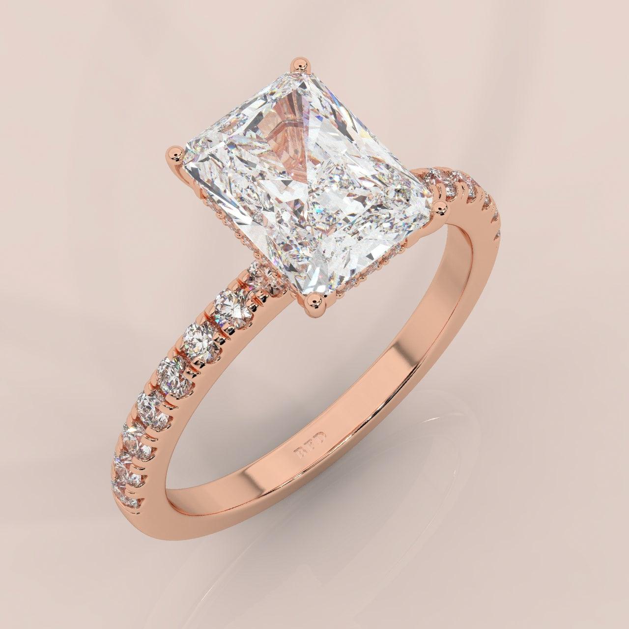 IGI Certified Radiant Diamond Hidden Halo Engagement Ring Platinum 1.00Ct - 7.00Ct - Image 7