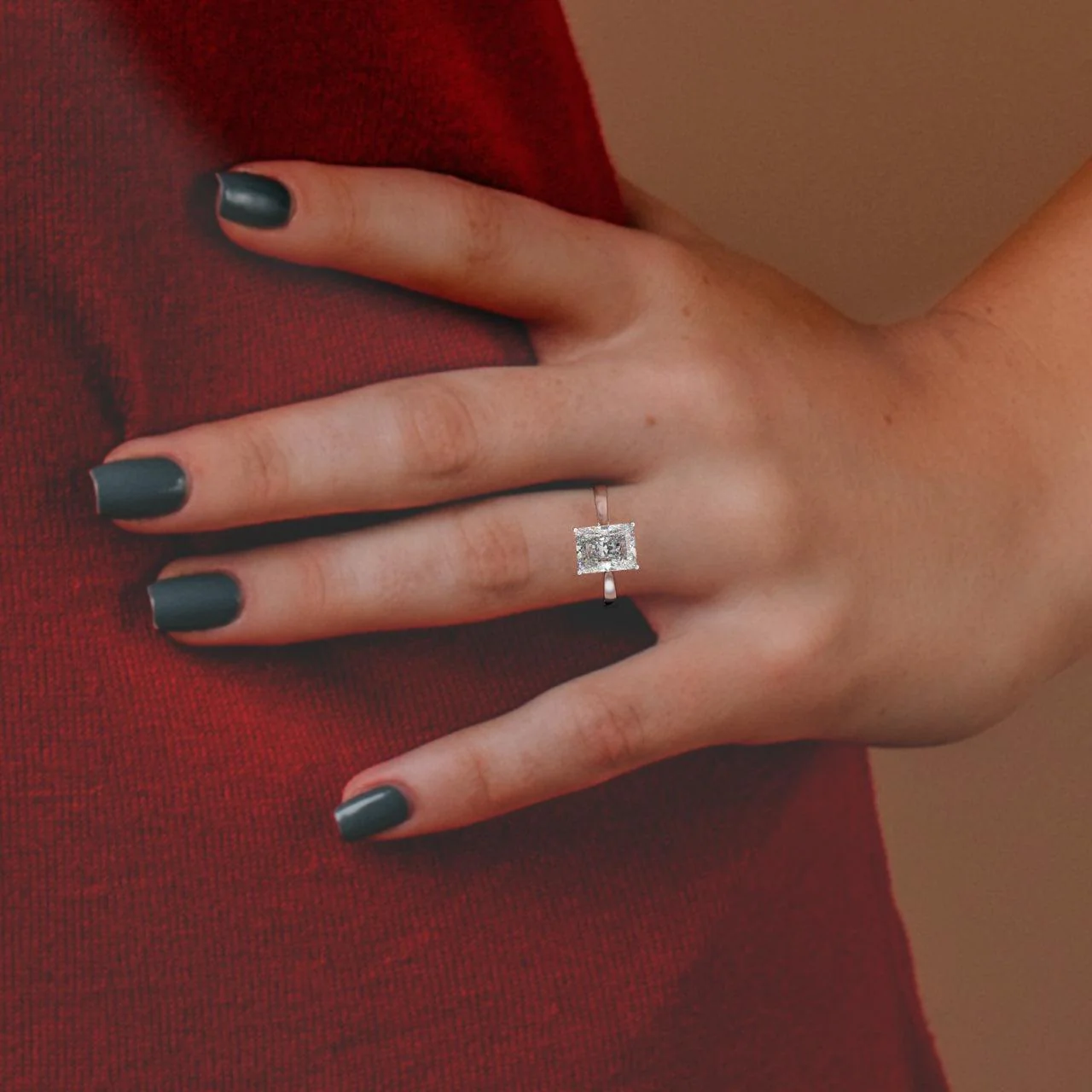 IGI Certified Radiant Diamond Solitaire Engagement Ring Platinum 1.00Ct-7.00Ct - Image 2
