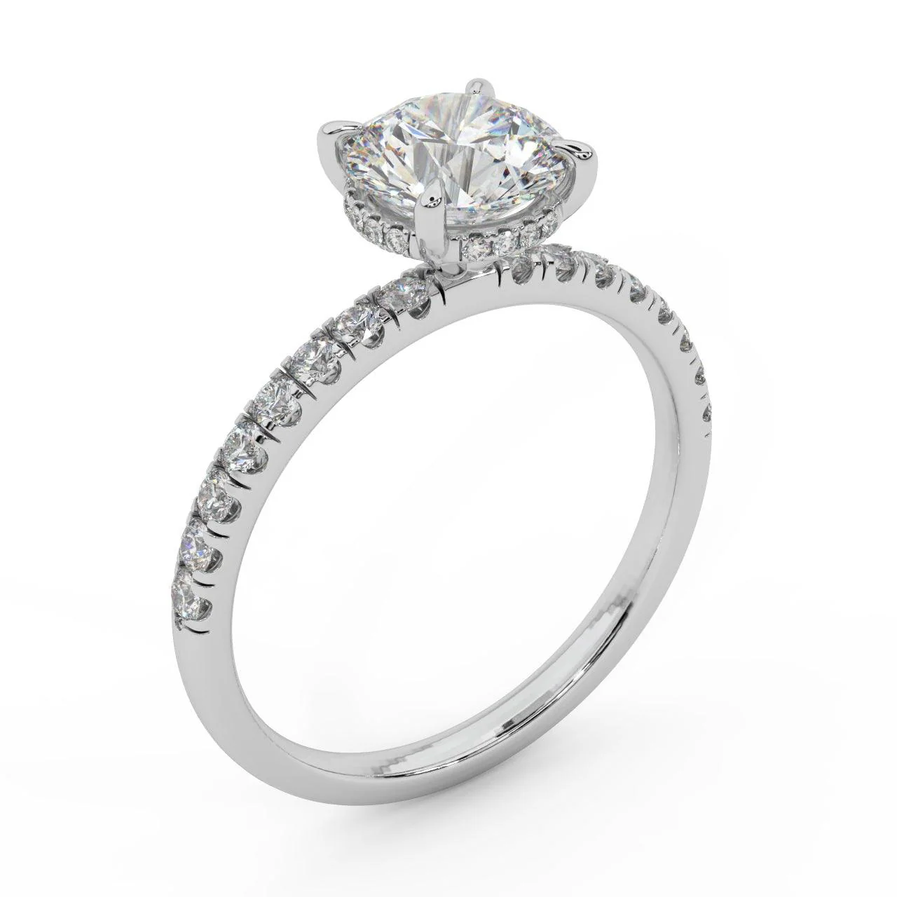 IGI Certified 1.50Ct - 2.00Ct Round Diamond Hidden Halo Engagement Ring in White Gold - Image 5