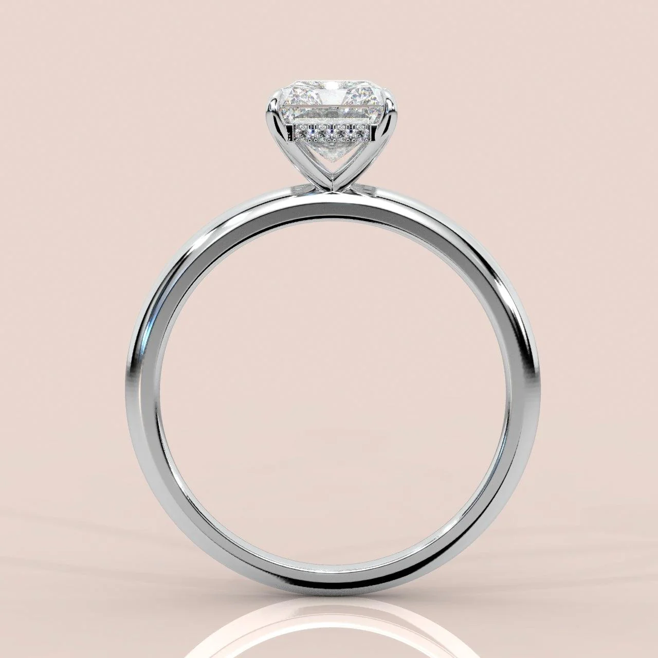 Last Piece IGI Certified VS Quality 1.00-1.50Ct Radiant Diamond Hidden Halo Engagement Ring - Image 4