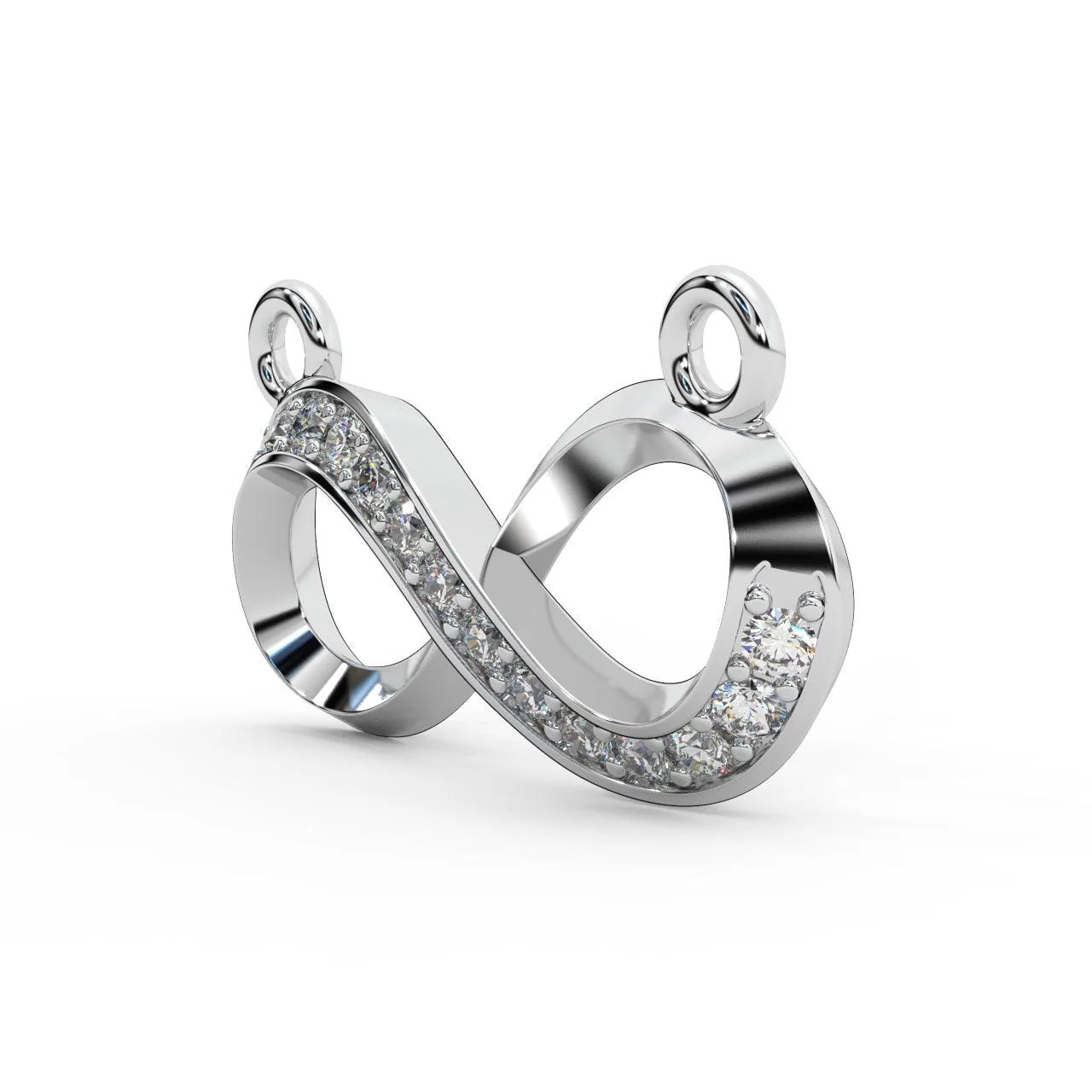 Infinity Style Natural Round Diamond Pendant Women Necklace - Image 5