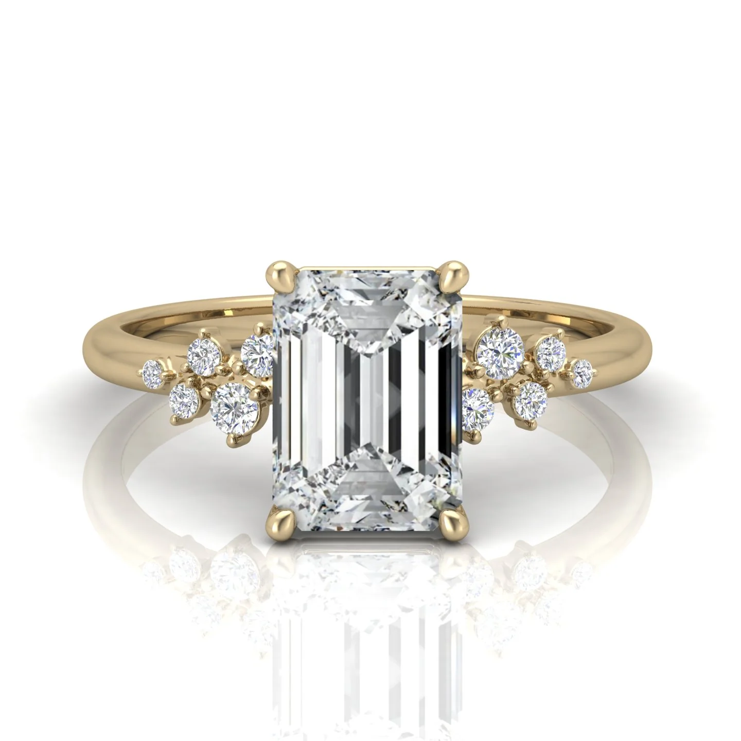 Jasmine Emerald Diamond Engagement Ring