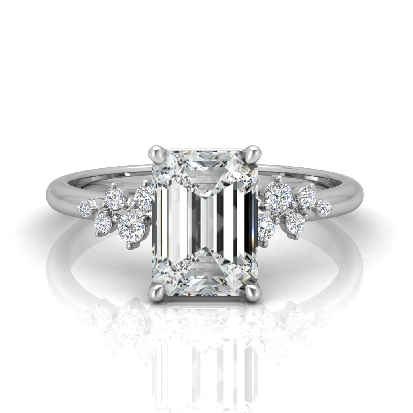 Jasmine Emerald Diamond Engagement Ring - Image 10