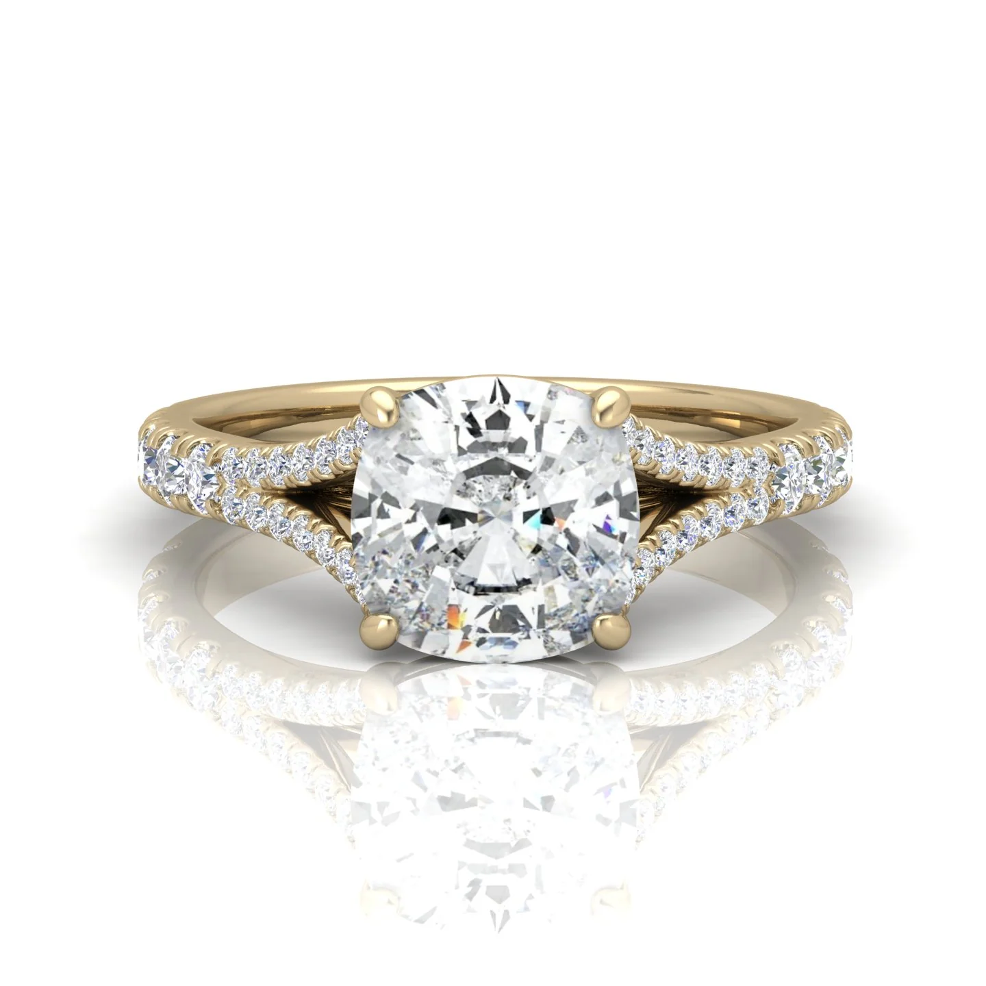 Julie Cushion Diamond Split Shank Engagement Ring