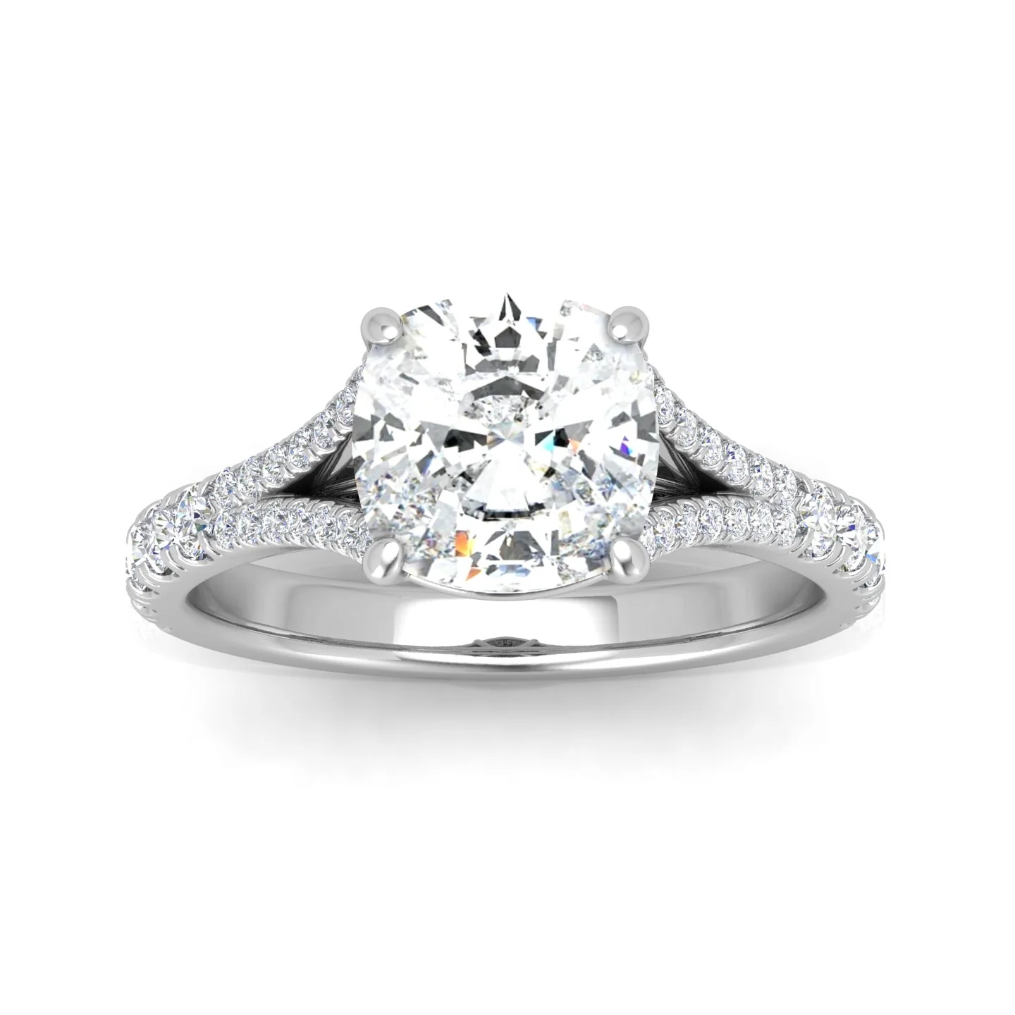 Julie Cushion Diamond Split Shank Engagement Ring - Image 11