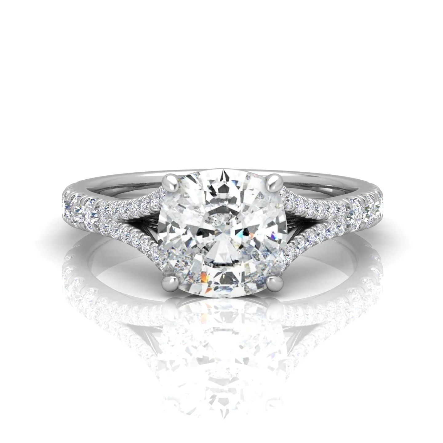 Julie Cushion Diamond Split Shank Engagement Ring - Image 13
