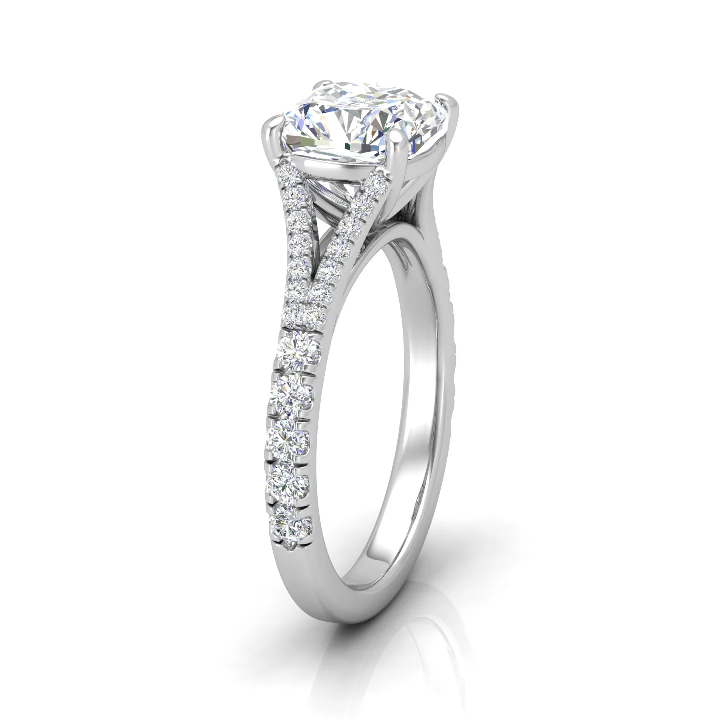 Julie Cushion Diamond Split Shank Engagement Ring - Image 3