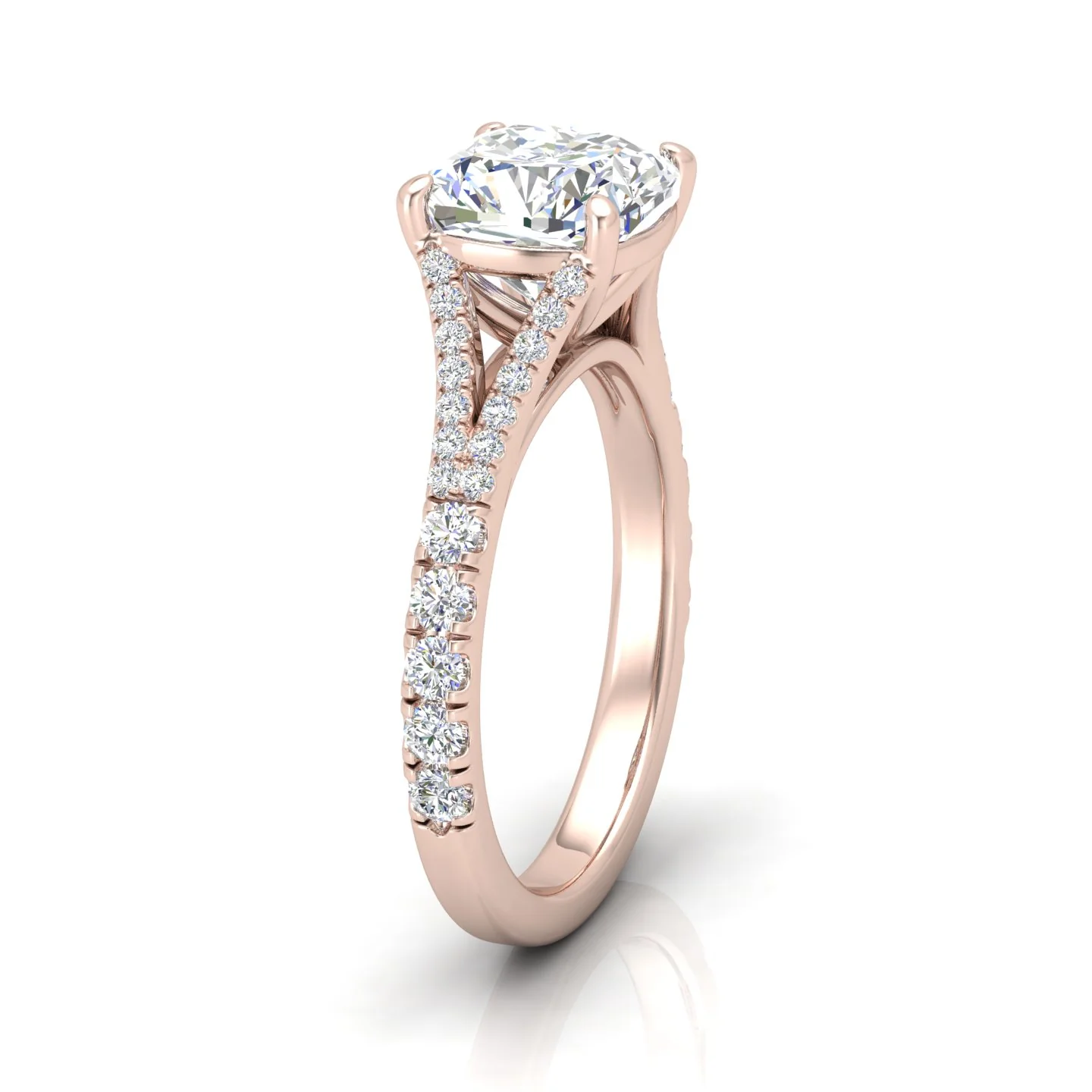 Julie Cushion Diamond Split Shank Engagement Ring - Image 4