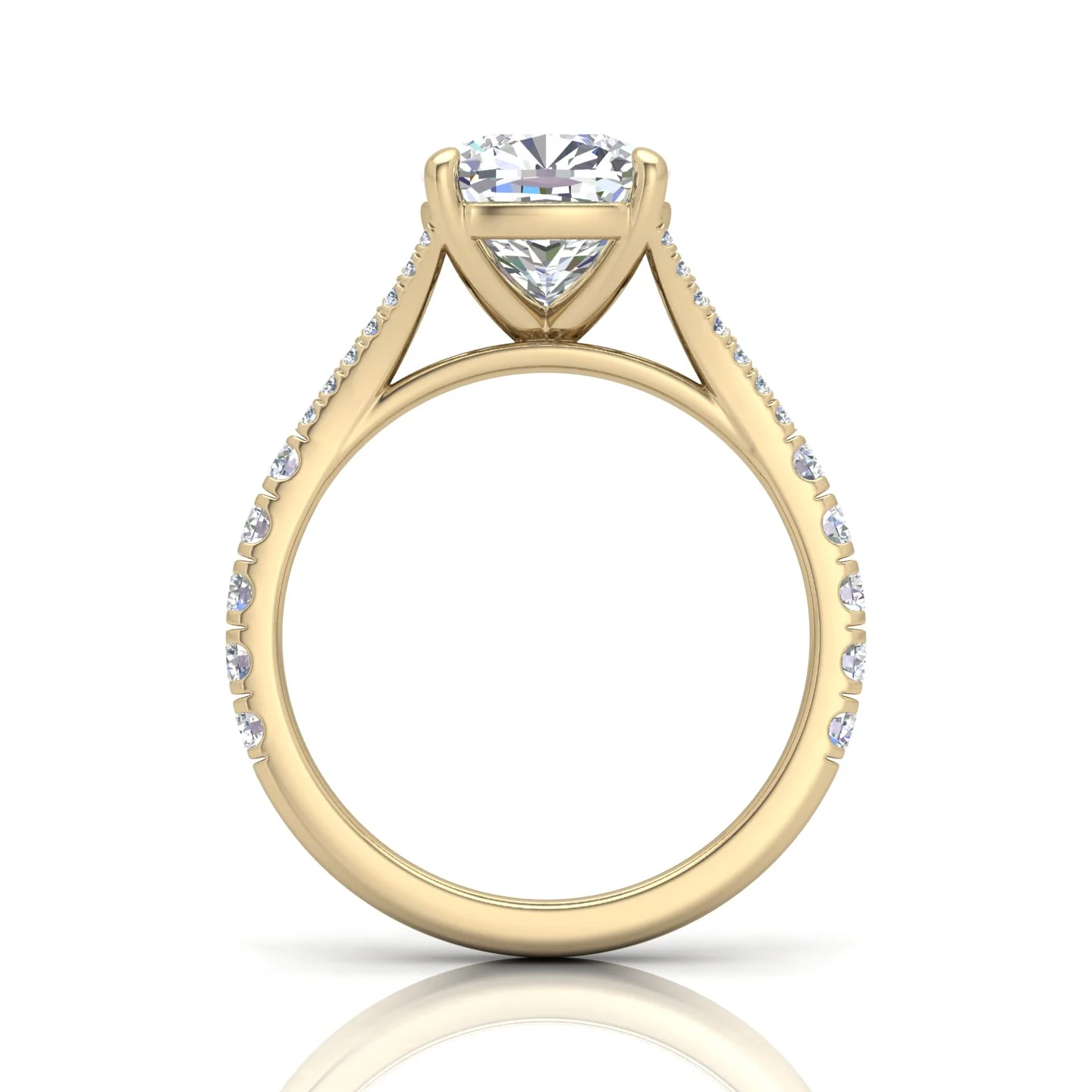 Julie Cushion Diamond Split Shank Engagement Ring - Image 6
