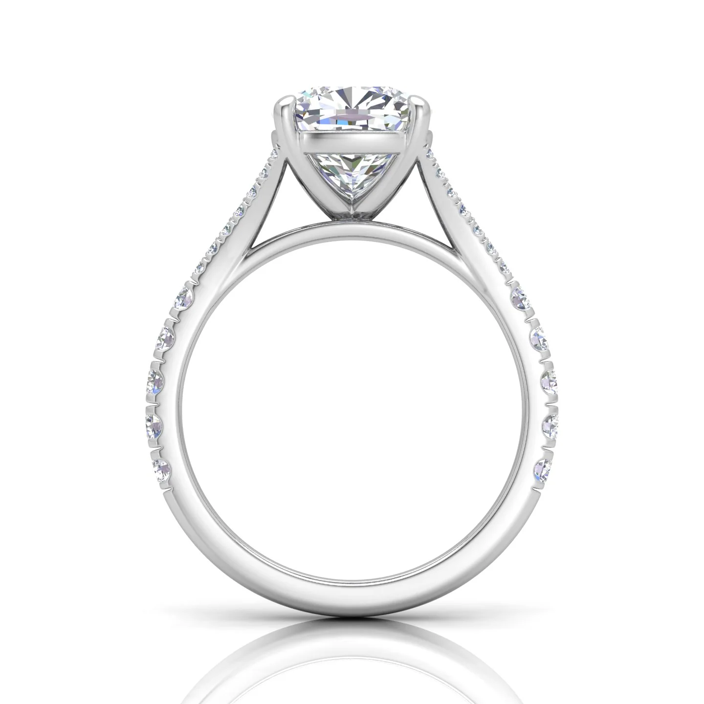 Julie Cushion Diamond Split Shank Engagement Ring - Image 7