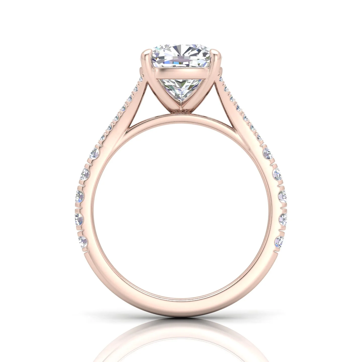 Julie Cushion Diamond Split Shank Engagement Ring - Image 8