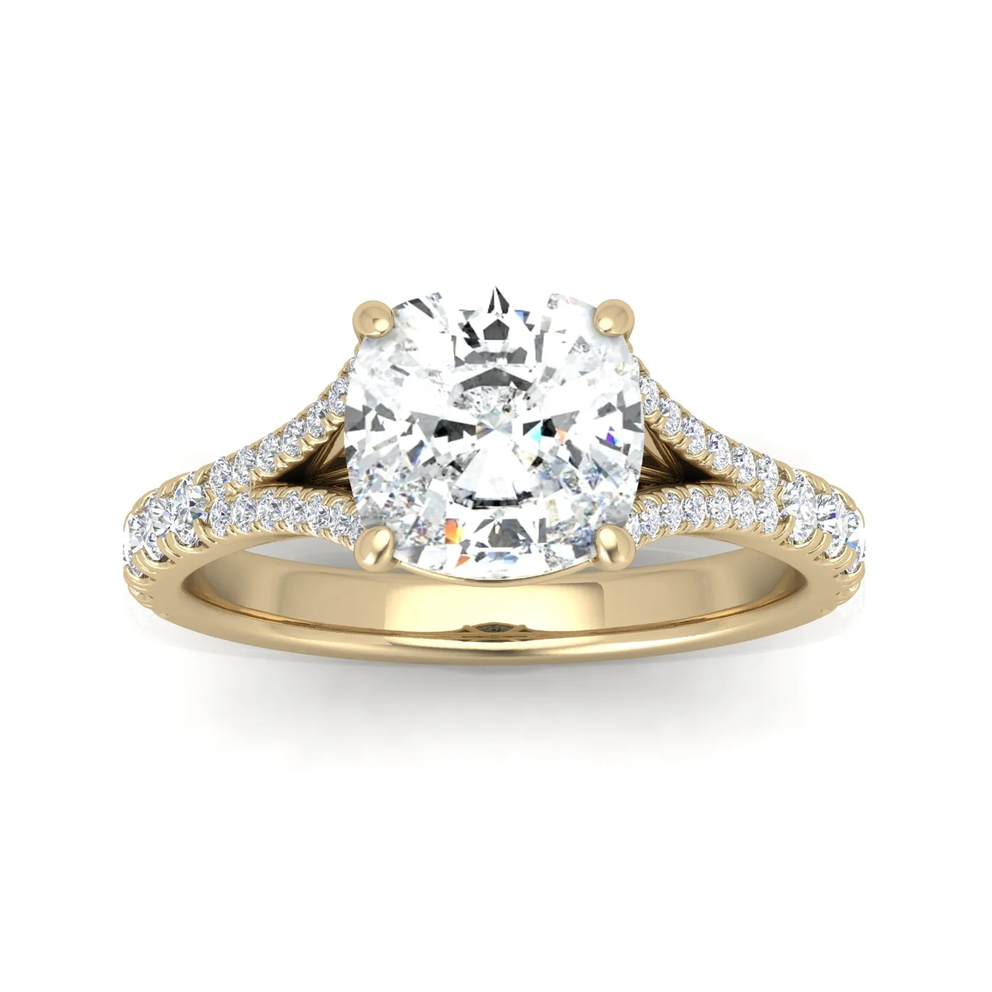Julie Cushion Diamond Split Shank Engagement Ring - Image 9