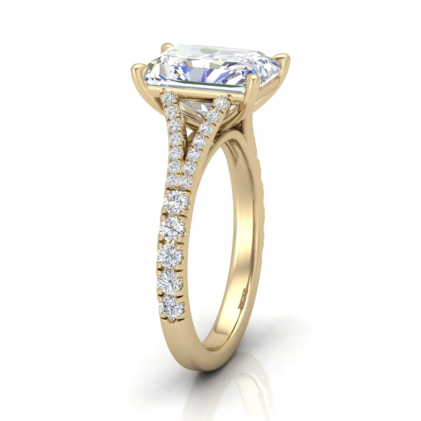 Julie Radiant Diamond Split Shank Engagement Ring - Image 2