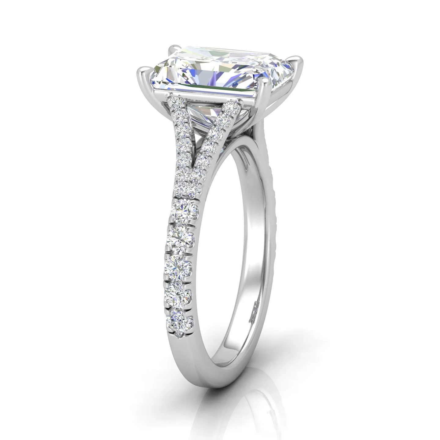 Julie Radiant Diamond Split Shank Engagement Ring - Image 3