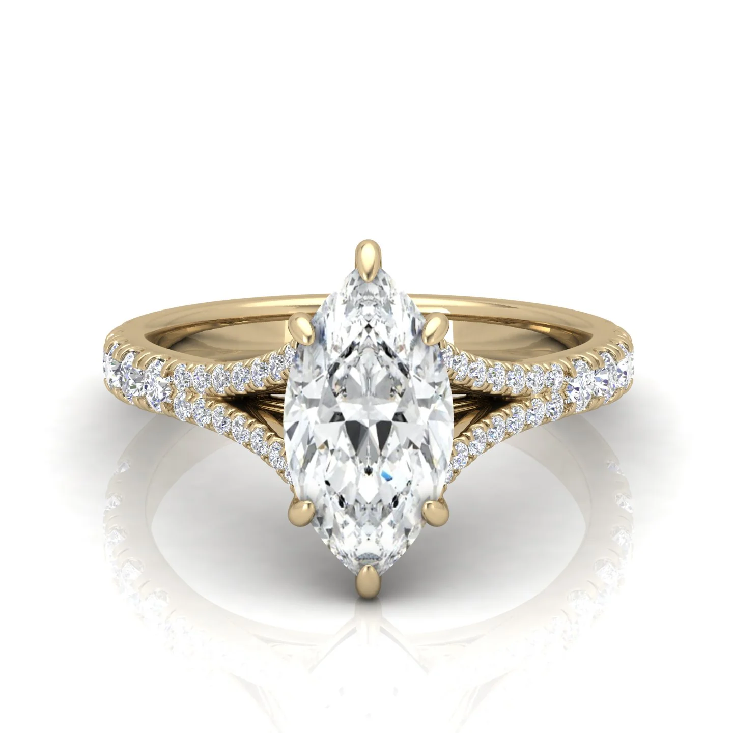 Julie Marquise Diamond Split Shank Engagement Ring