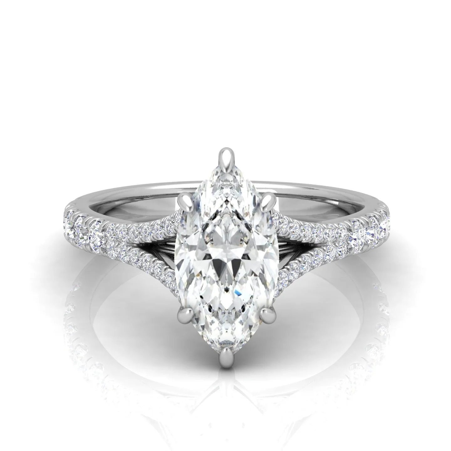 Julie Marquise Diamond Split Shank Engagement Ring - Image 13
