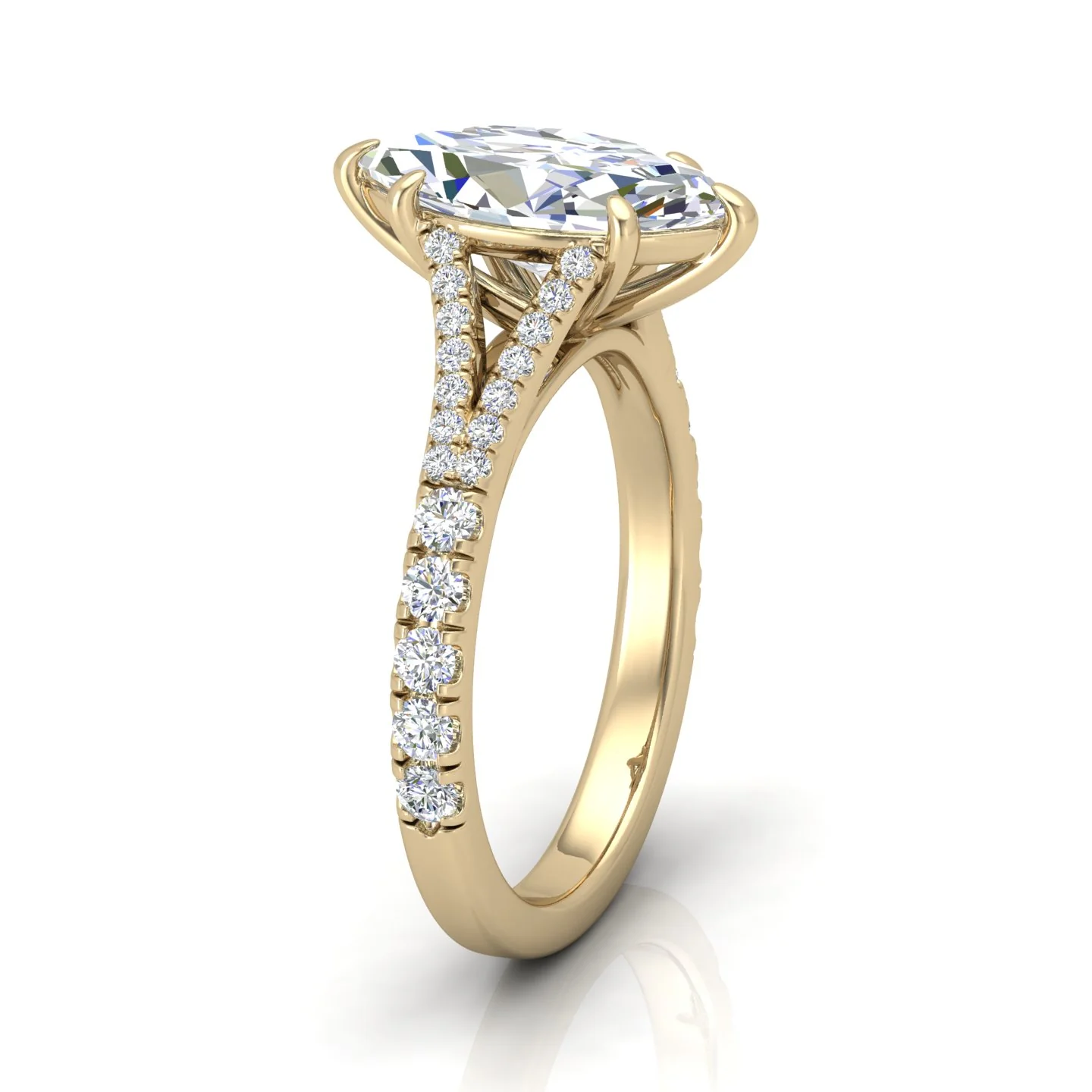 Julie Marquise Diamond Split Shank Engagement Ring - Image 2