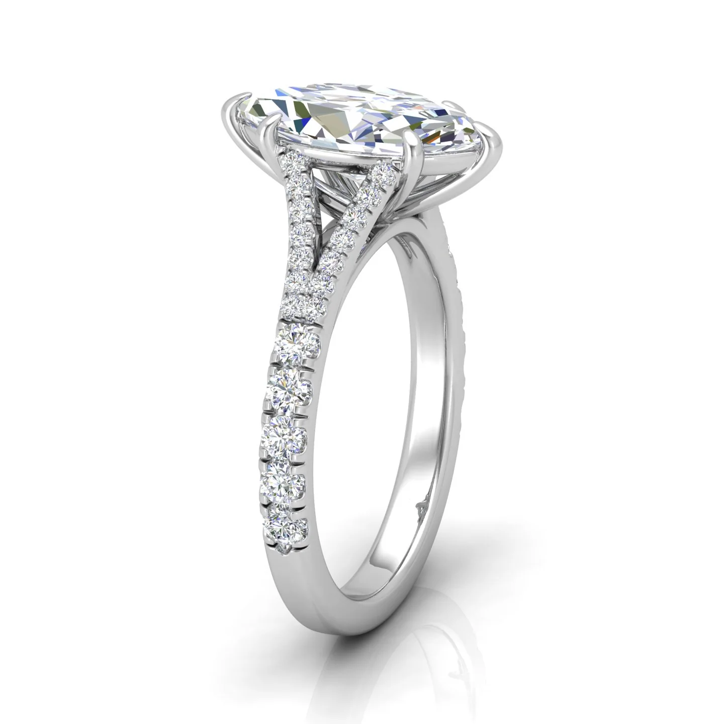 Julie Marquise Diamond Split Shank Engagement Ring - Image 3