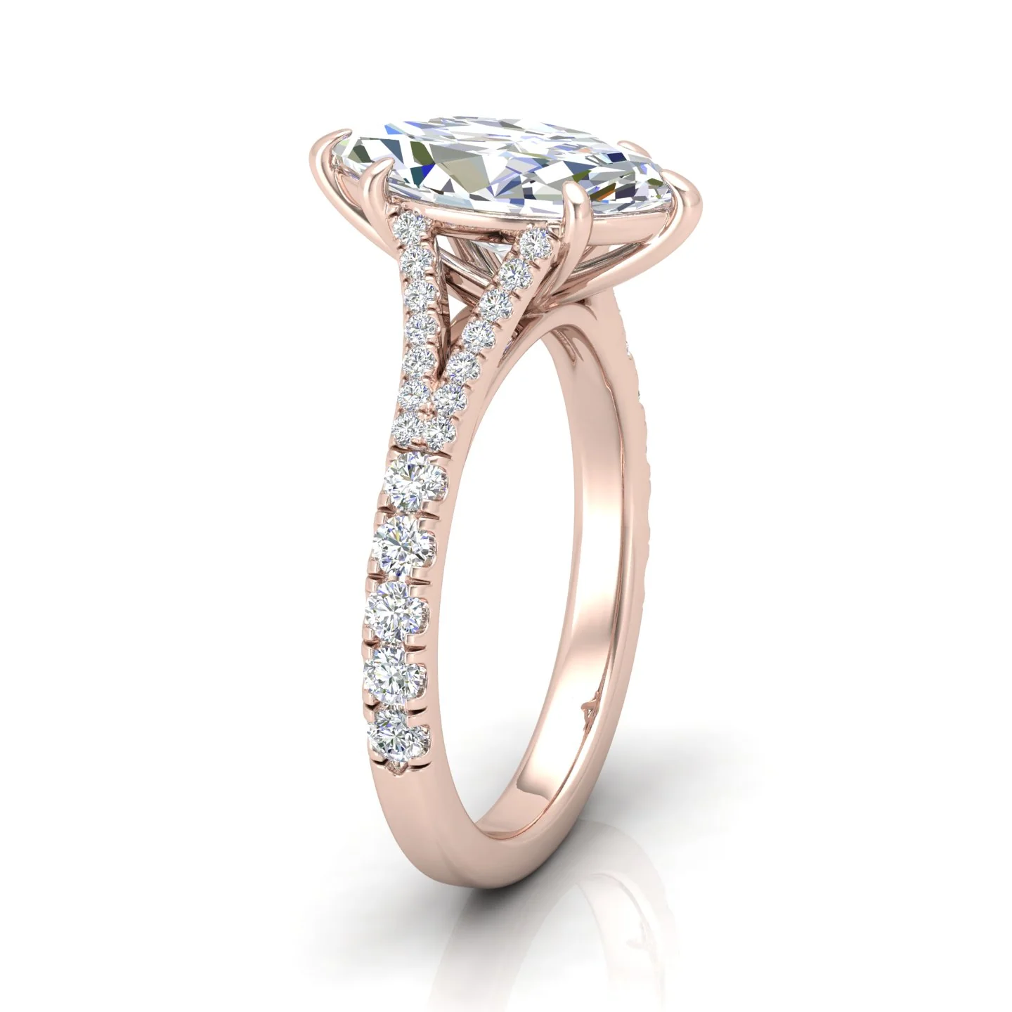 Julie Marquise Diamond Split Shank Engagement Ring - Image 4
