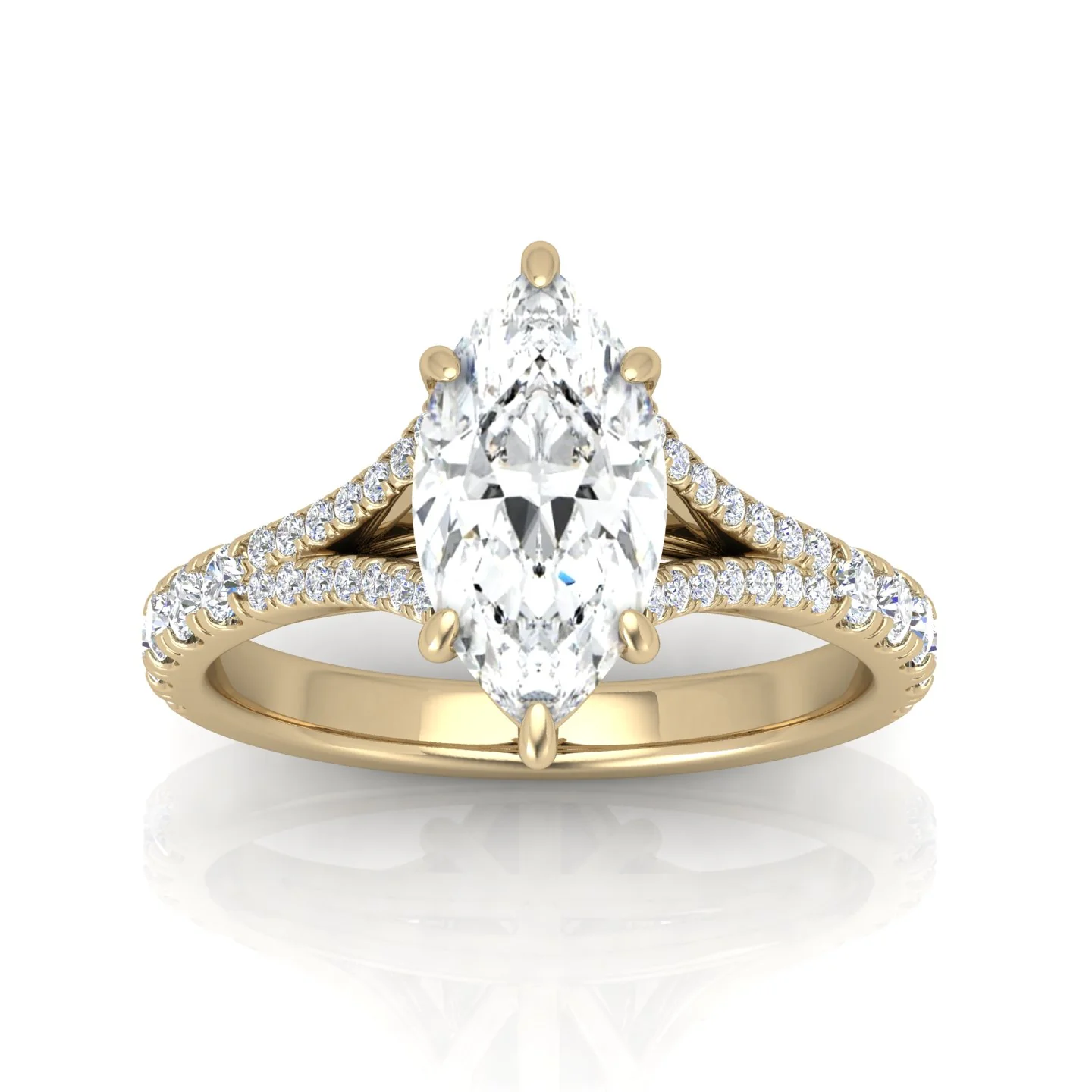 Julie Marquise Diamond Split Shank Engagement Ring - Image 9