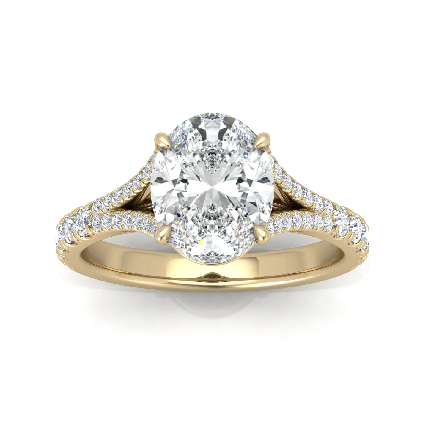 Julie Oval Diamond Split Shank Engagement Ring - Image 10