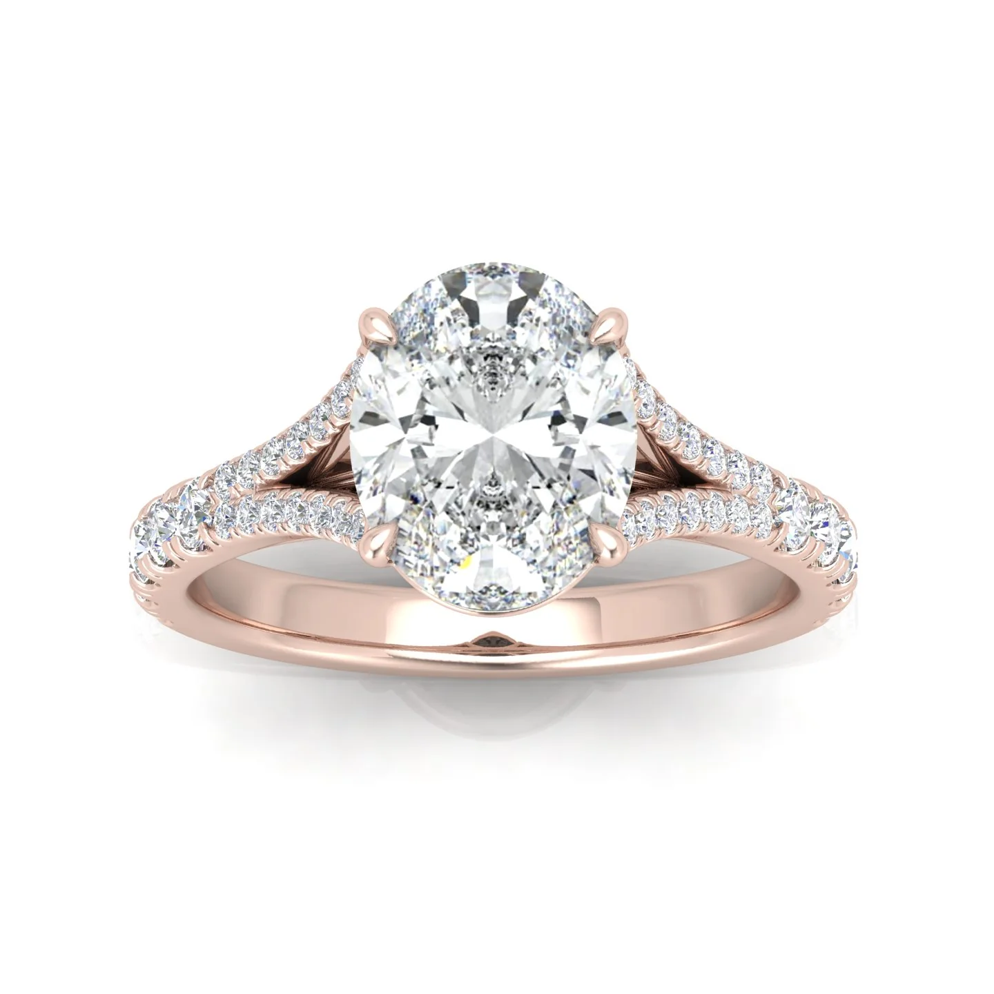 Julie Oval Diamond Split Shank Engagement Ring - Image 11