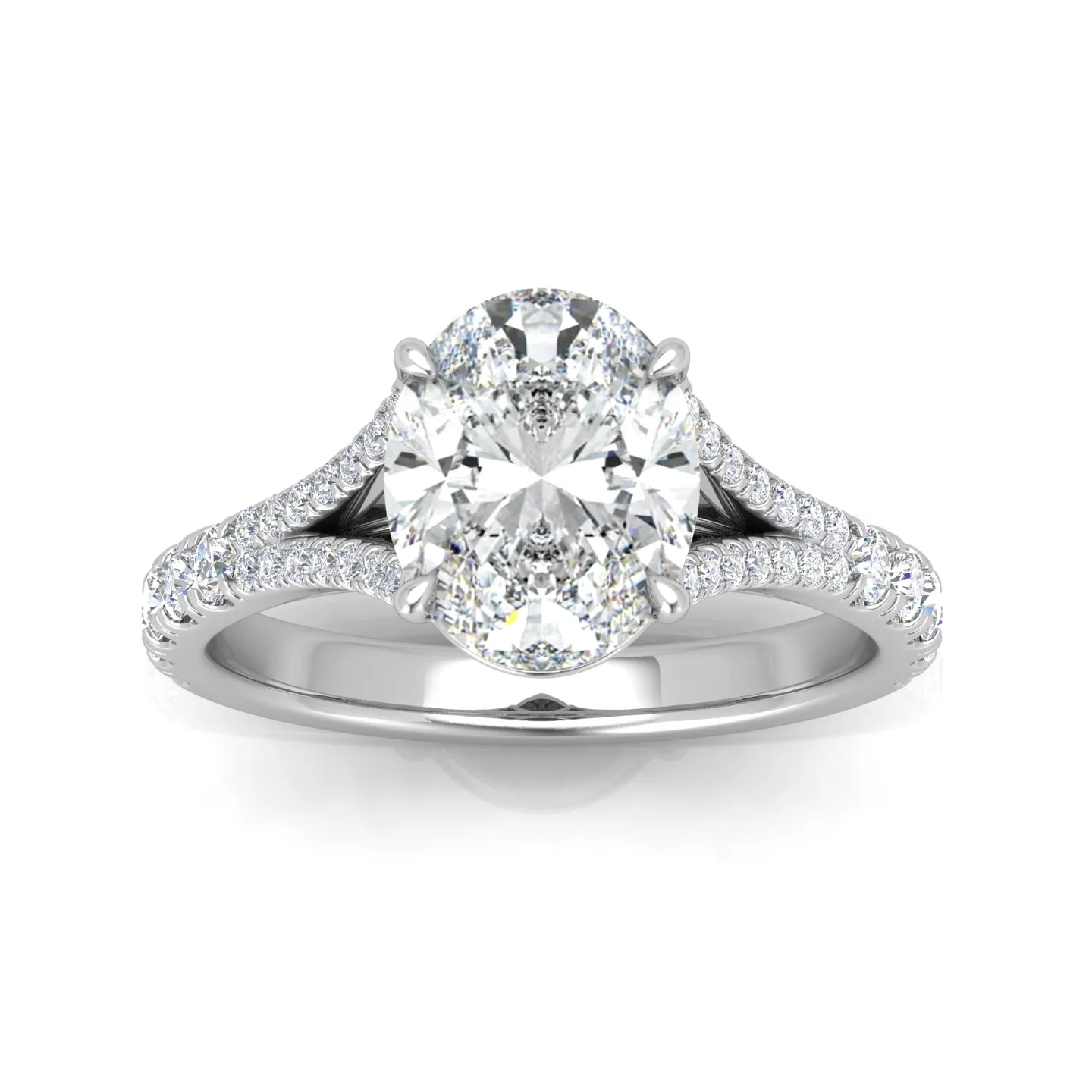 Julie Oval Diamond Split Shank Engagement Ring - Image 12