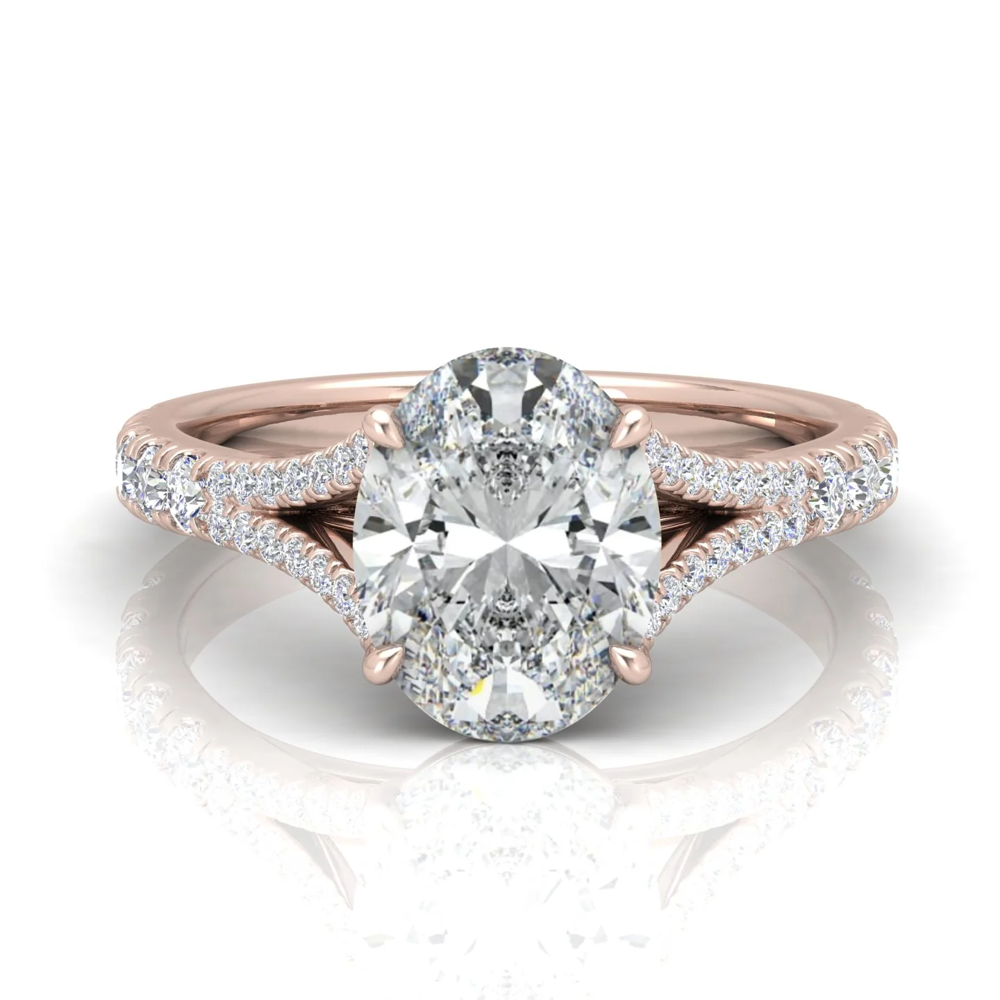 Julie Oval Diamond Split Shank Engagement Ring - Image 13