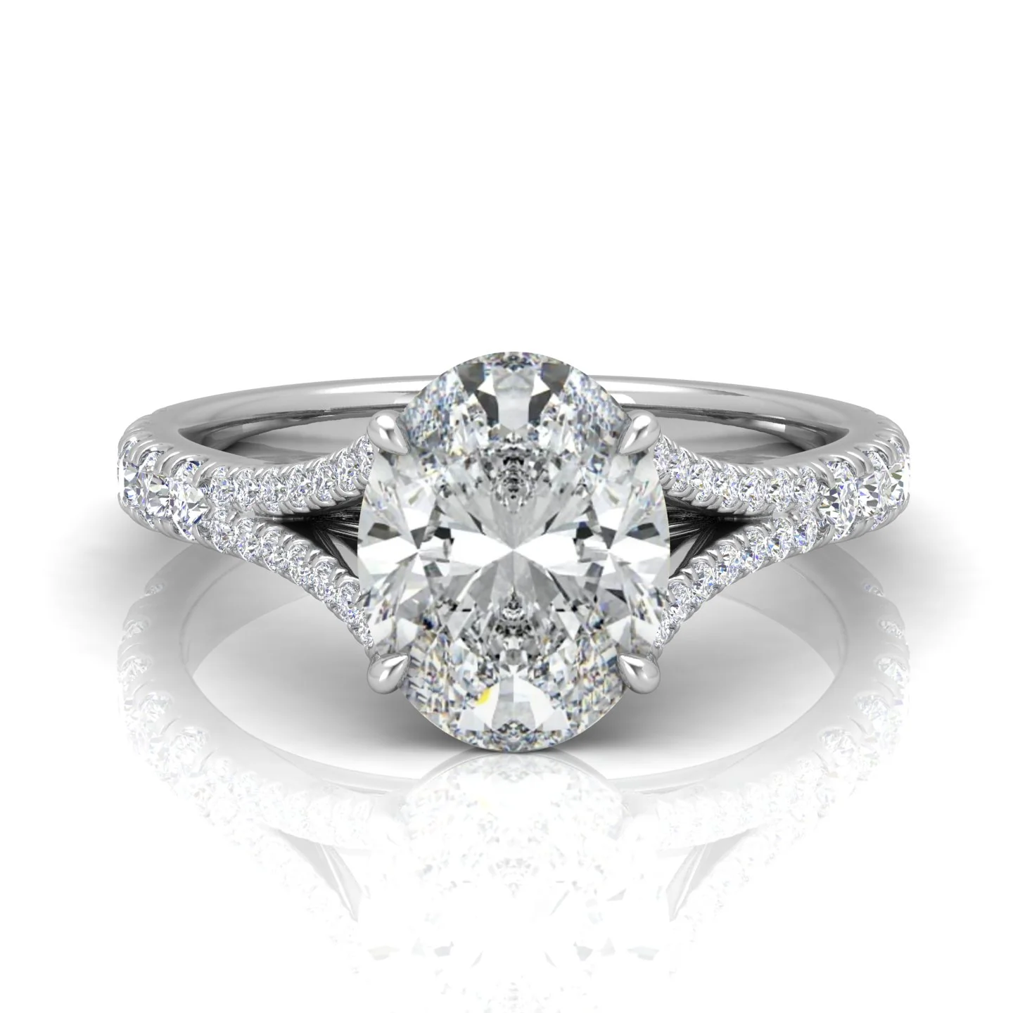 Julie Oval Diamond Split Shank Engagement Ring - Image 14