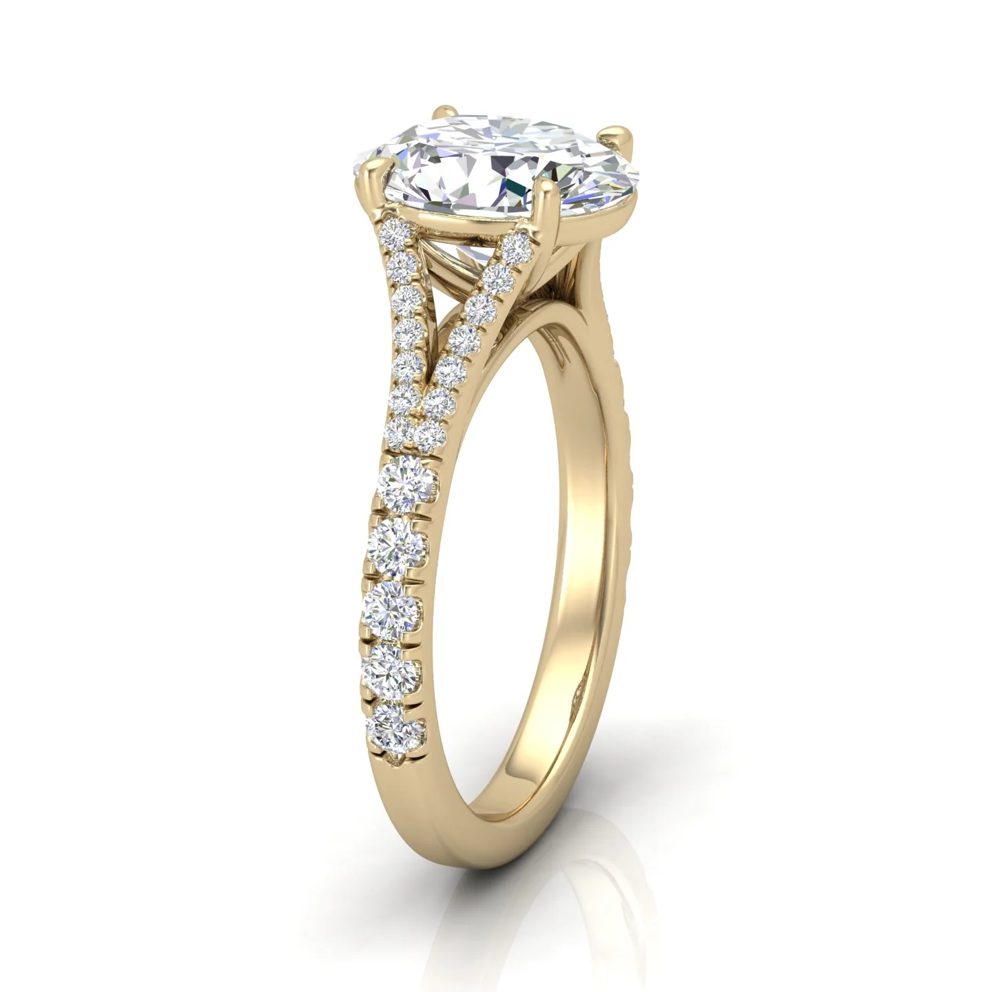 Julie Oval Diamond Split Shank Engagement Ring - Image 2