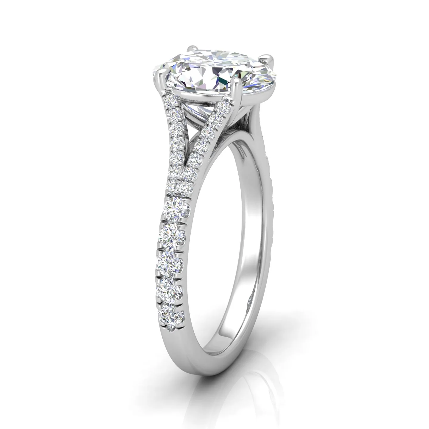 Julie Oval Diamond Split Shank Engagement Ring - Image 3