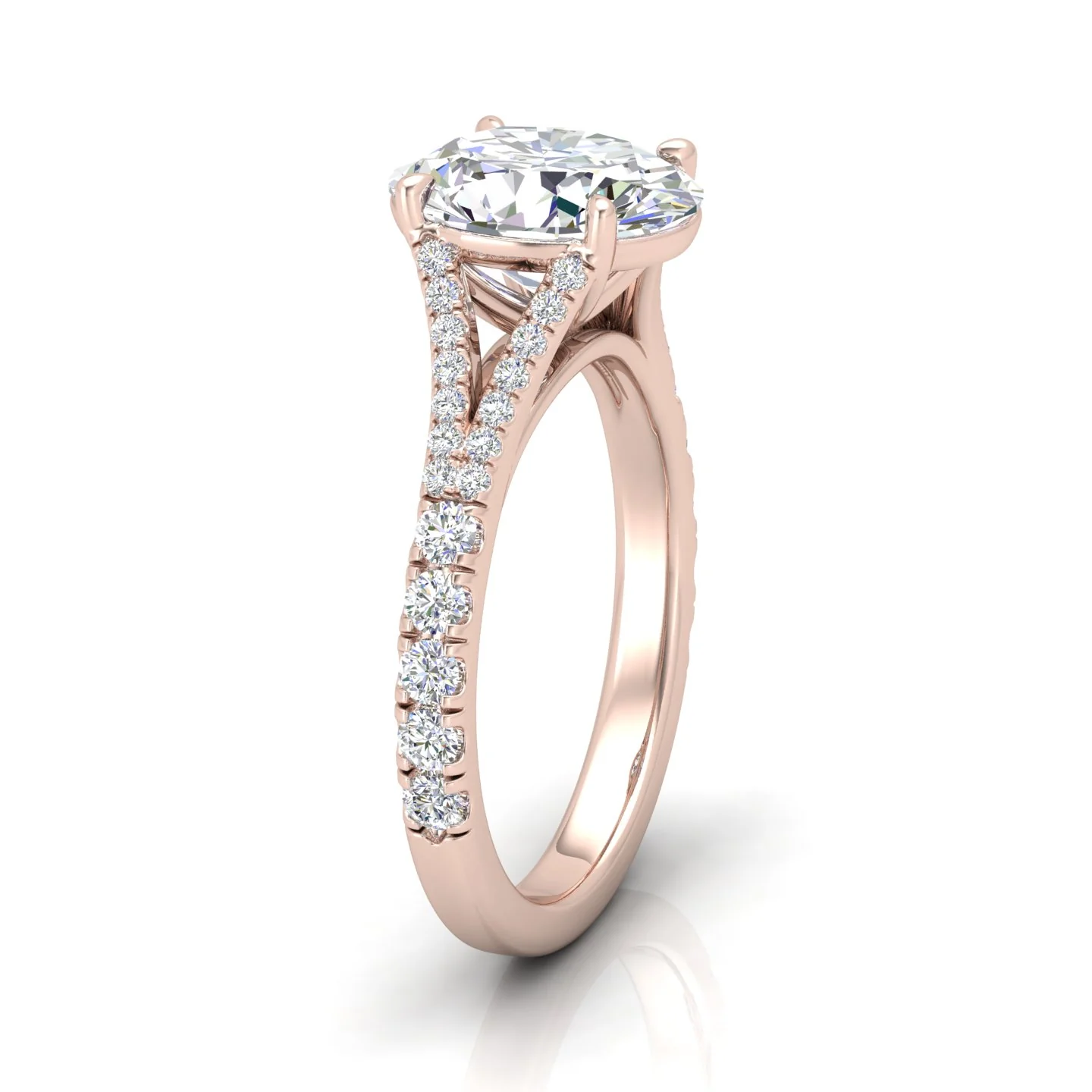Julie Oval Diamond Split Shank Engagement Ring - Image 4