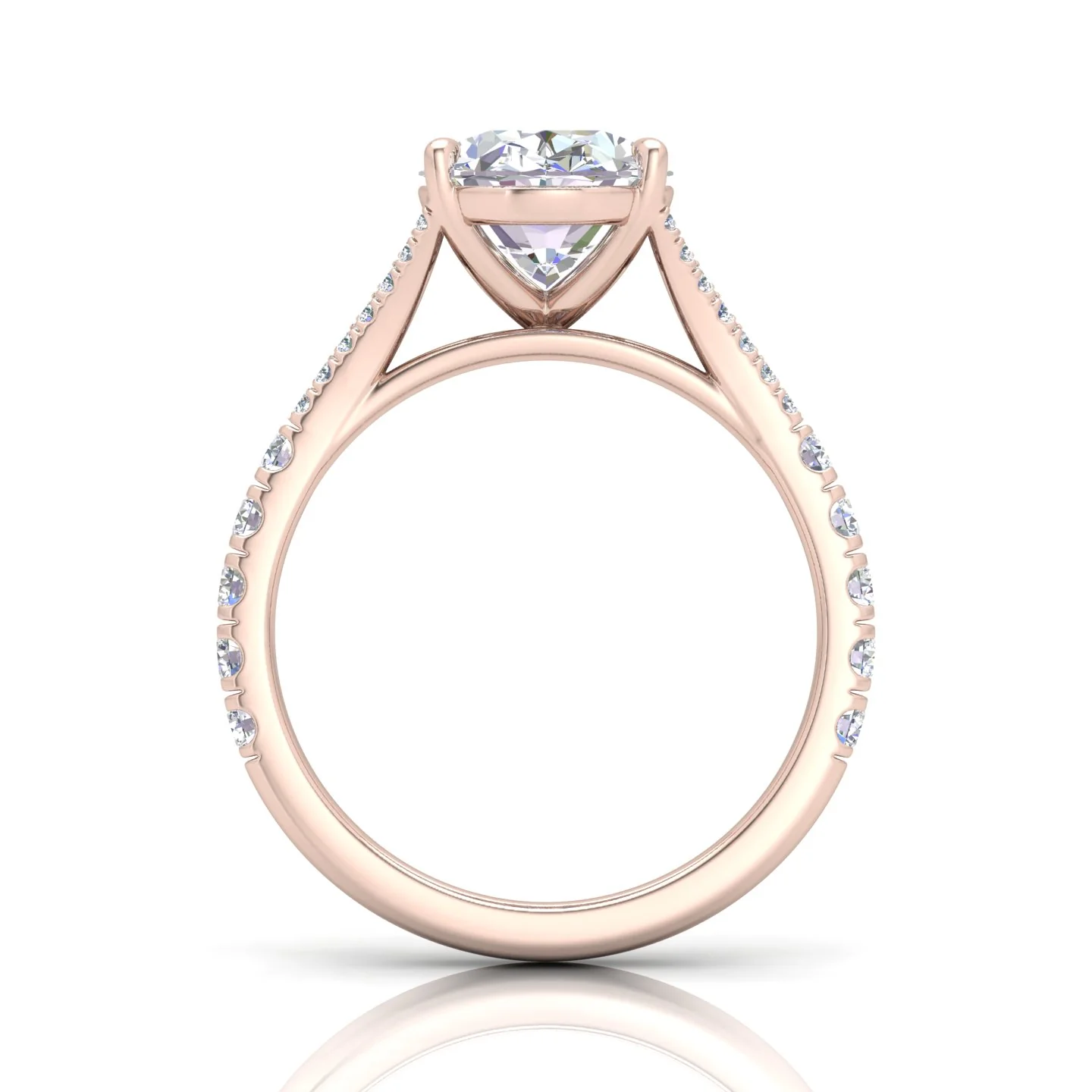 Julie Oval Diamond Split Shank Engagement Ring - Image 9