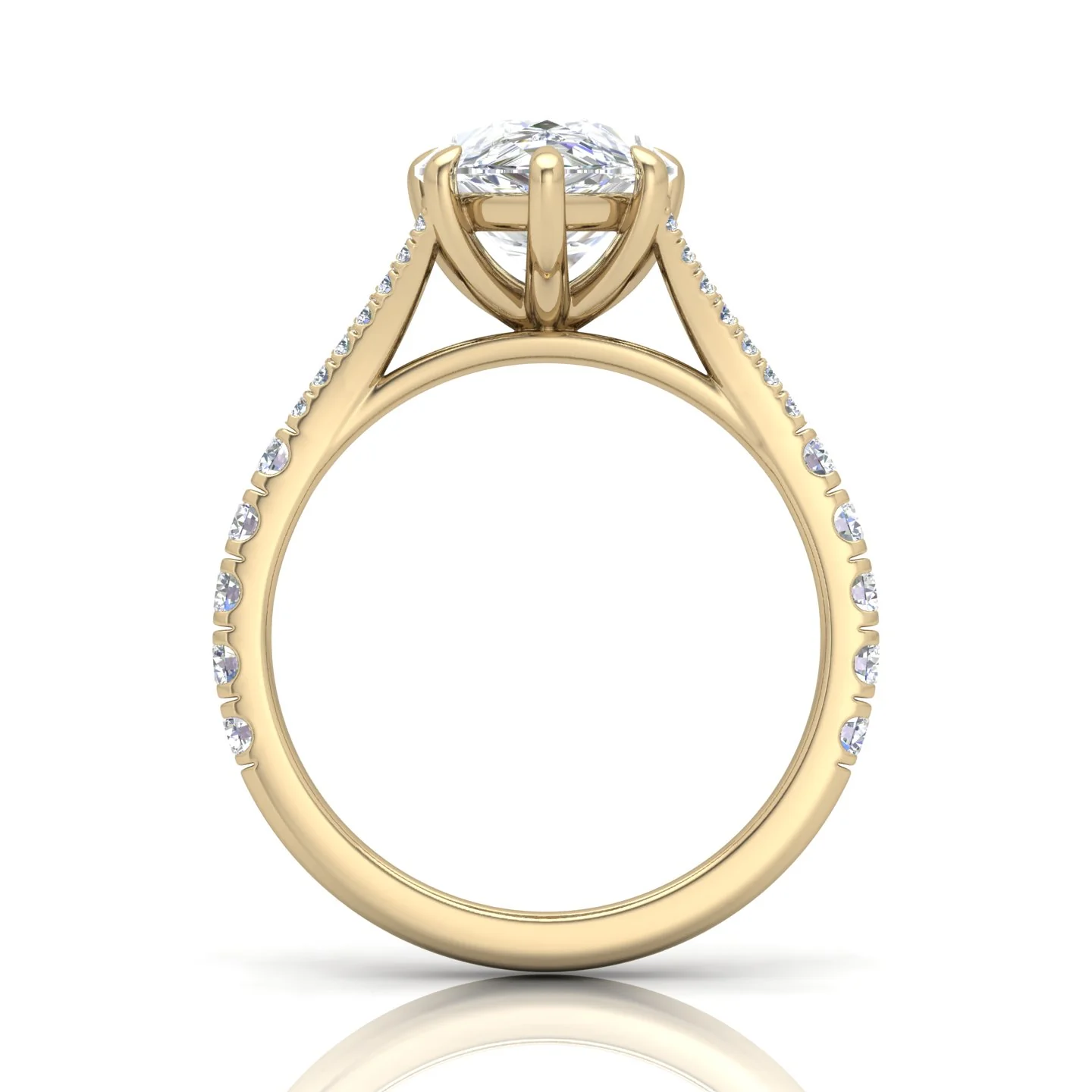 Julie Pear Diamond Split Shank Engagement Ring - Image 5