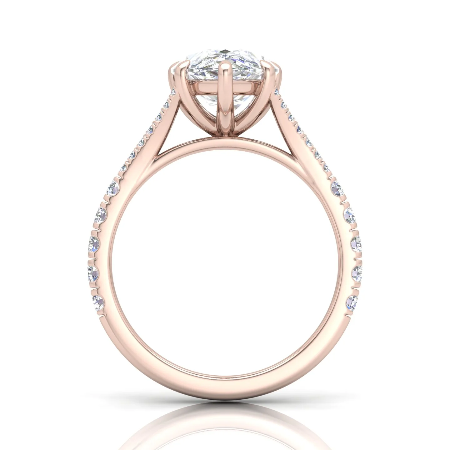 Julie Pear Diamond Split Shank Engagement Ring - Image 7