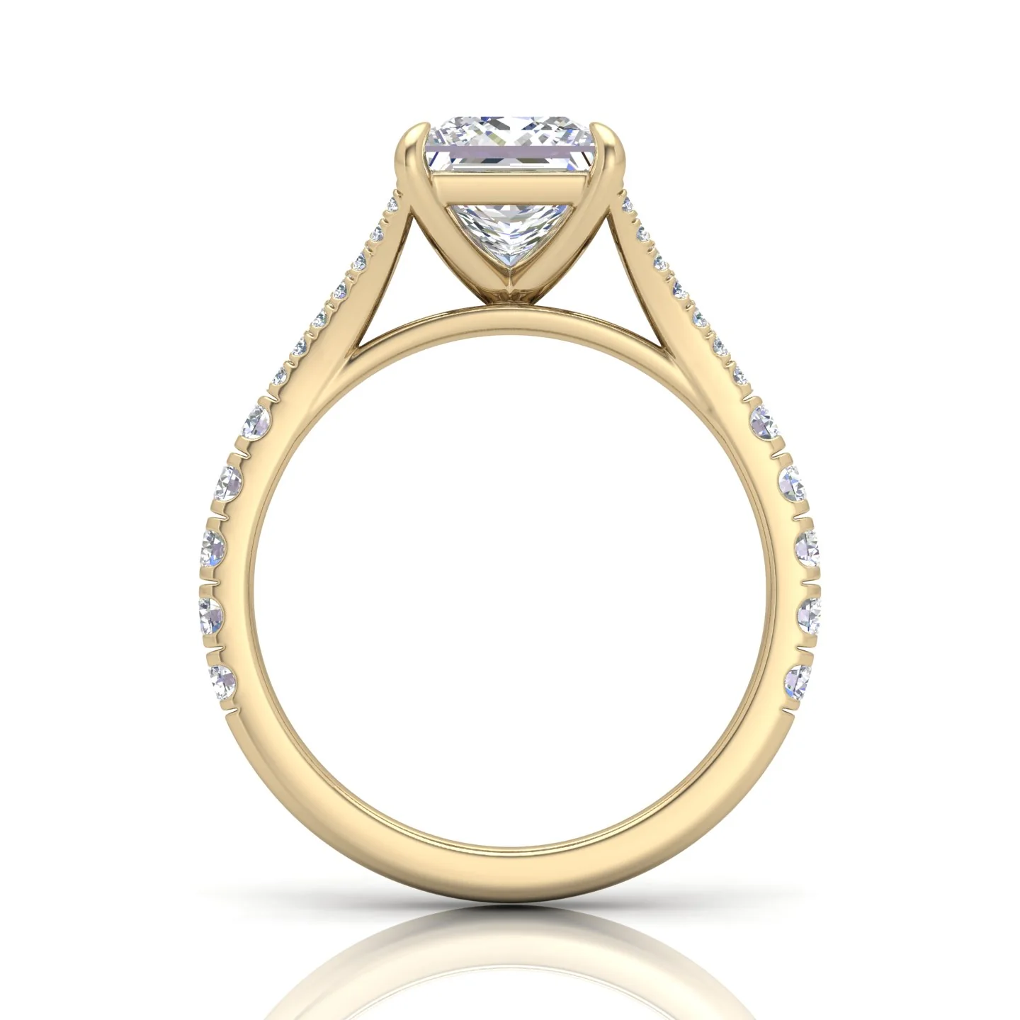 Julie Princess Diamond Split Shank Engagement Ring - Image 6