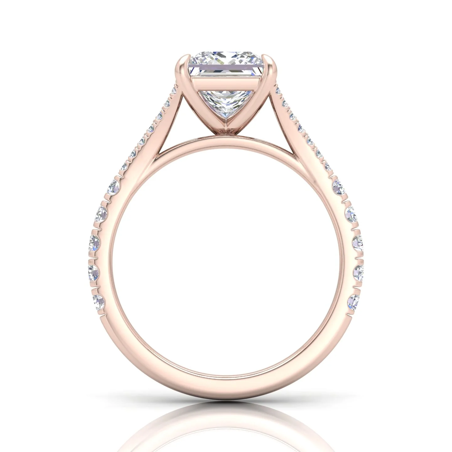 Julie Princess Diamond Split Shank Engagement Ring - Image 8