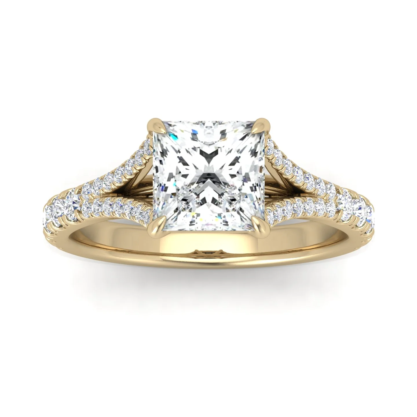Julie Princess Diamond Split Shank Engagement Ring - Image 9