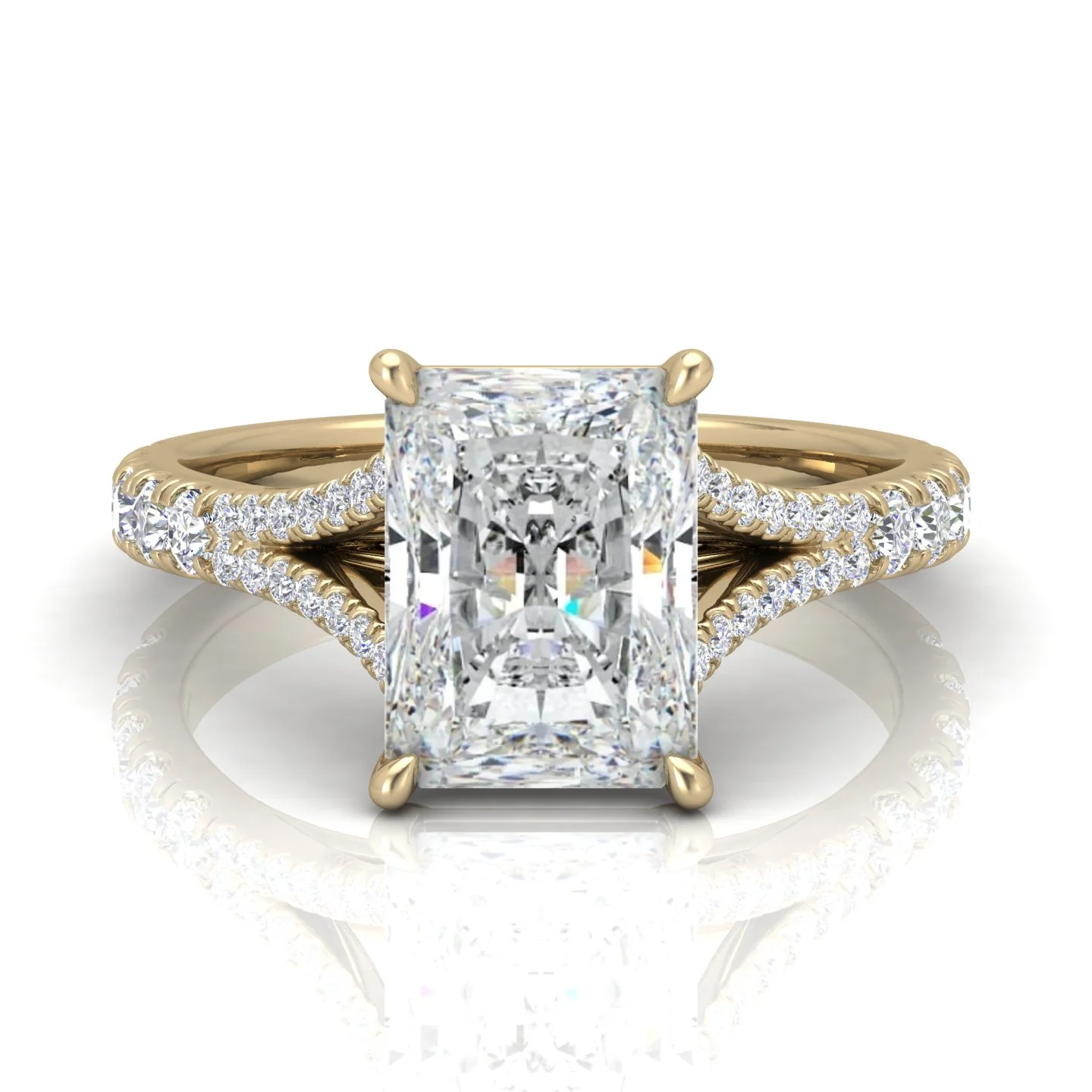 Julie Radiant Diamond Split Shank Engagement Ring
