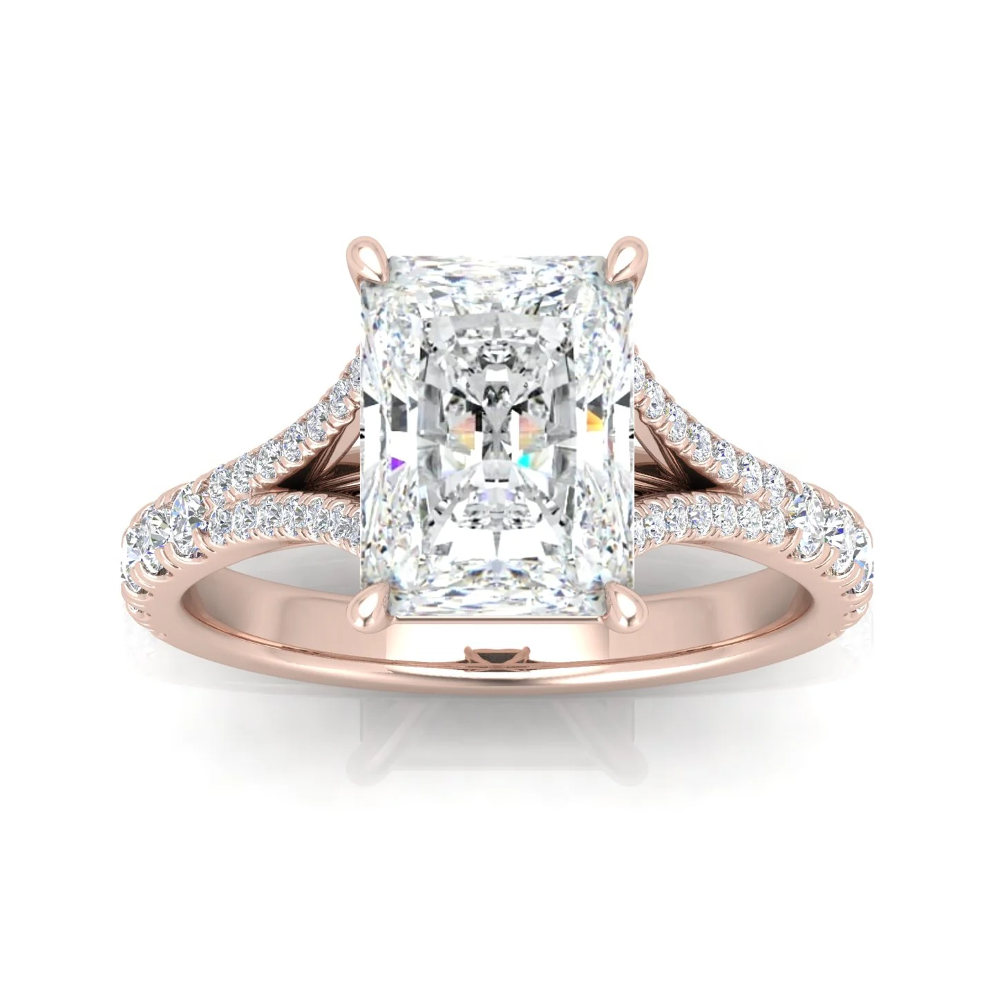 Julie Radiant Diamond Split Shank Engagement Ring - Image 10