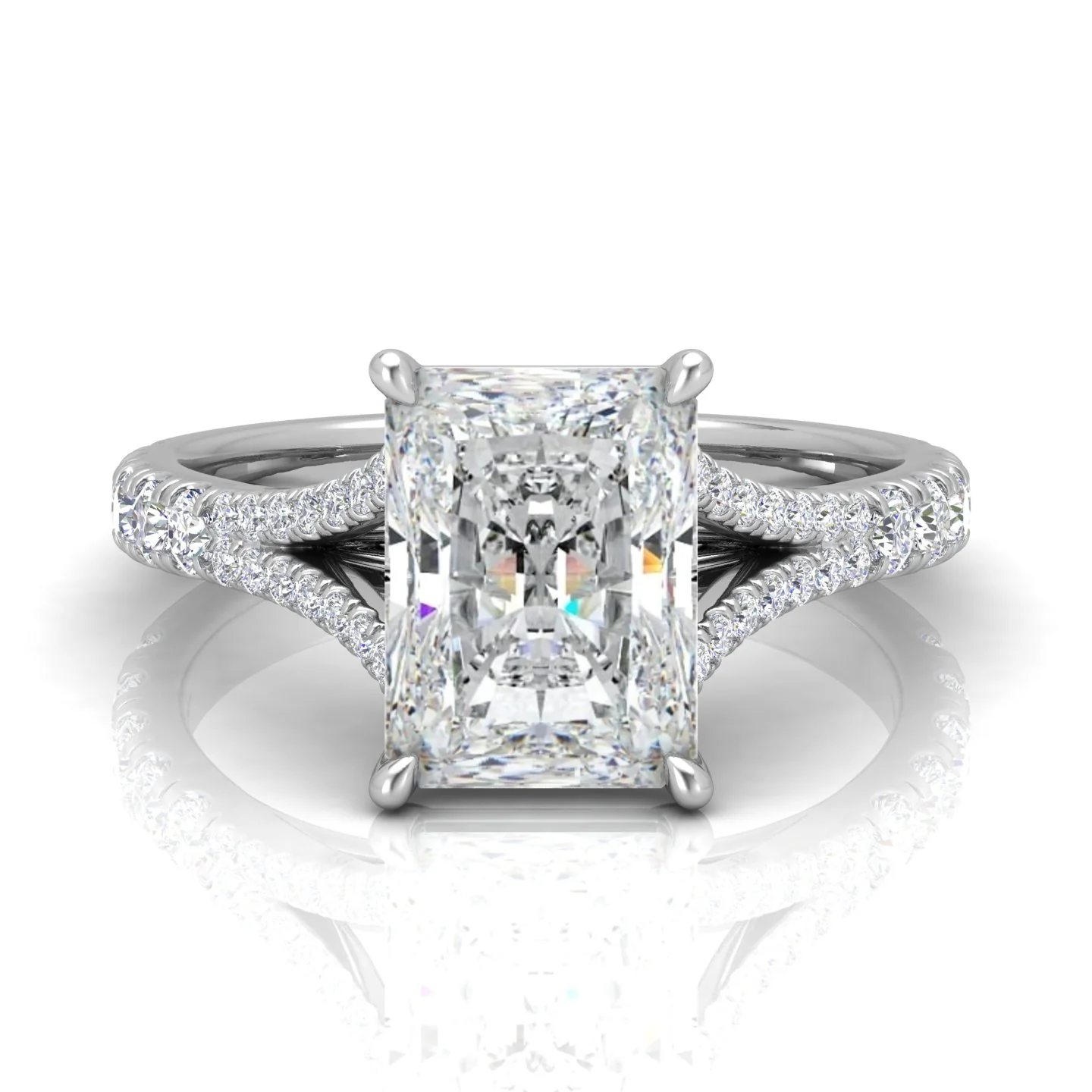 Julie Radiant Diamond Split Shank Engagement Ring - Image 13