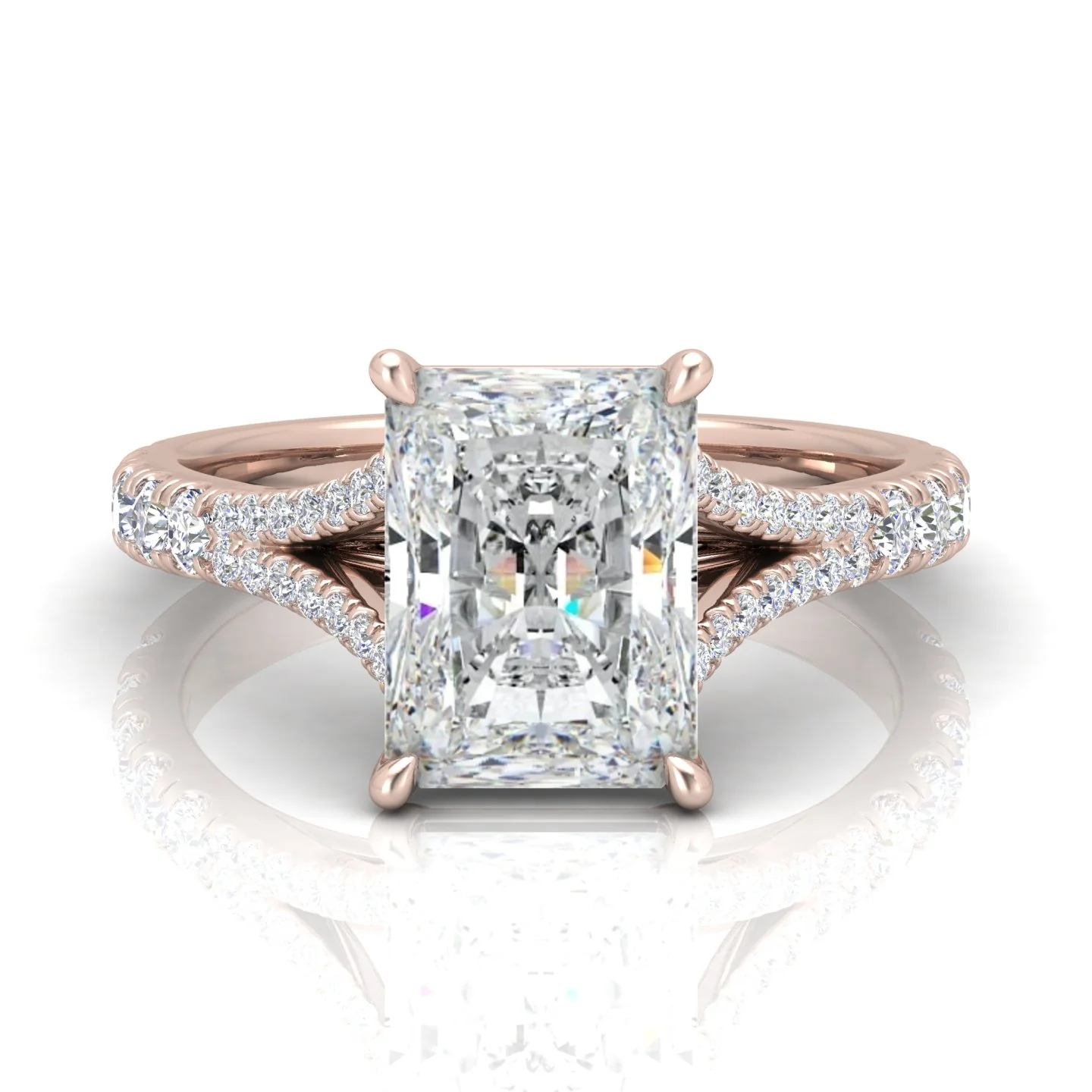 Julie Radiant Diamond Split Shank Engagement Ring - Image 14