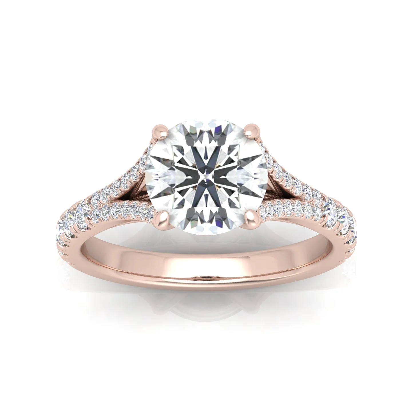 Julie Round Diamond Split Shank Engagement Ring - Image 11