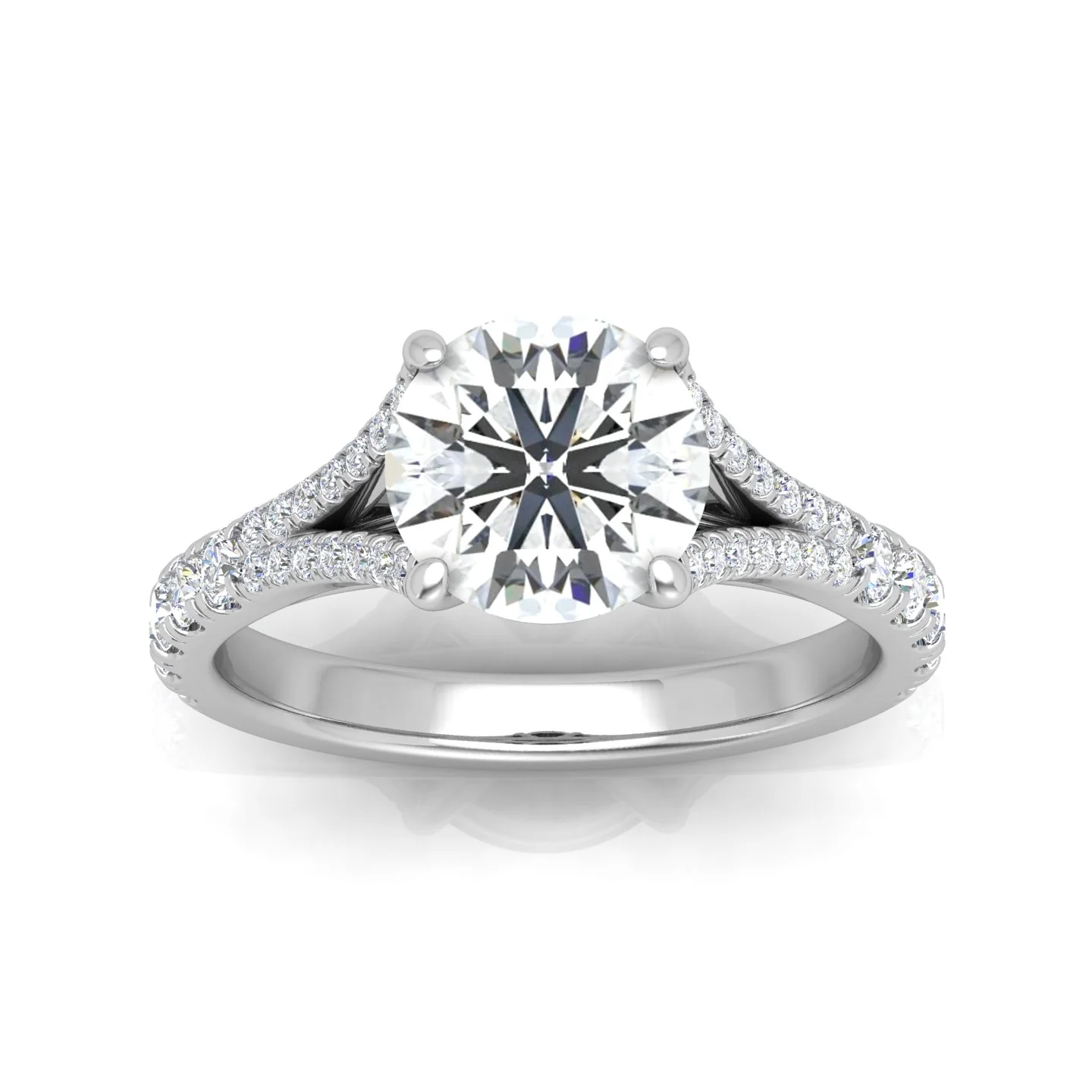 Julie Round Diamond Split Shank Engagement Ring - Image 12
