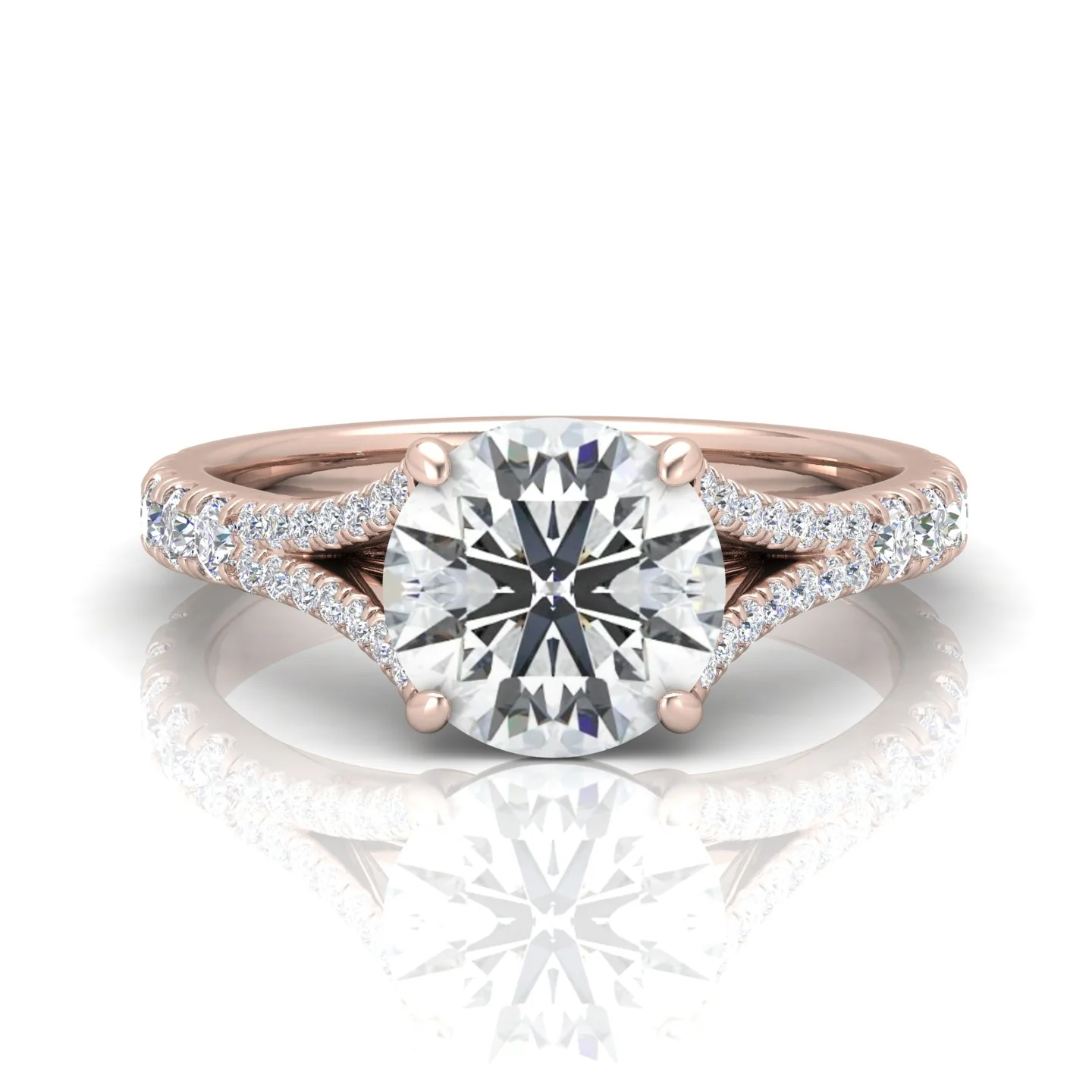 Julie Round Diamond Split Shank Engagement Ring - Image 13