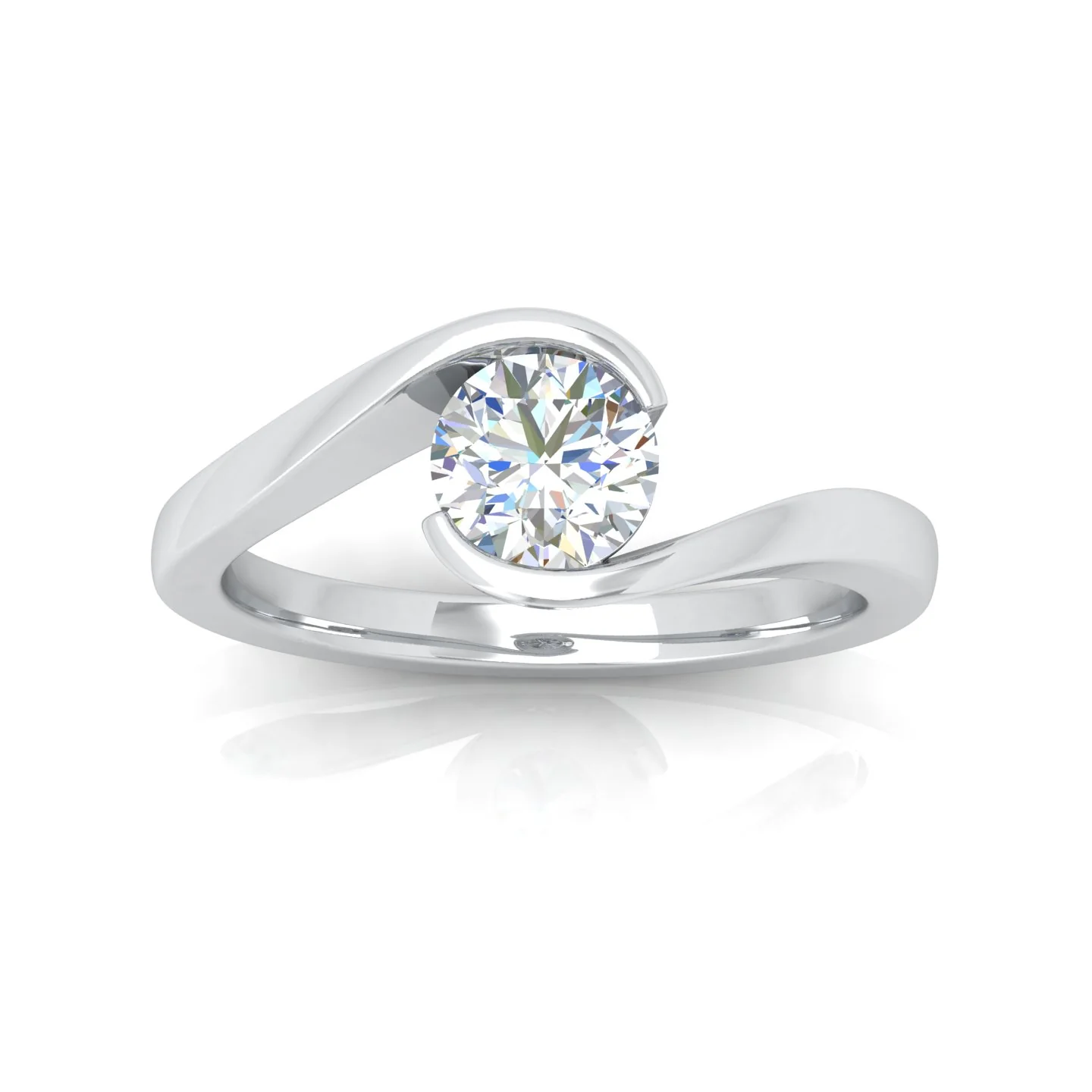1.00 Carat D/VS Lab Round Diamond Solitaire Engagement Ring For Women