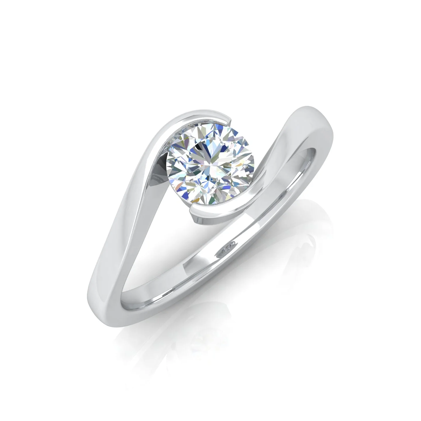 1.00 Carat D/VS Lab Round Diamond Solitaire Engagement Ring For Women - Image 3
