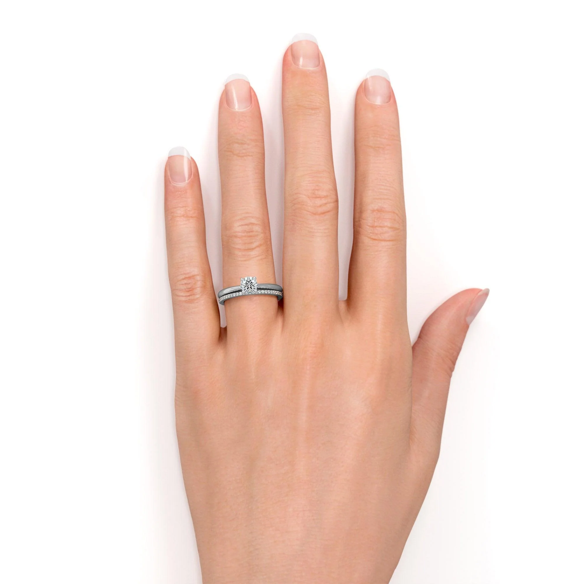 Lab Grown Diamond Bridal Set Engagement Ring for Womens - 1.00 Carat E/VS - Image 4