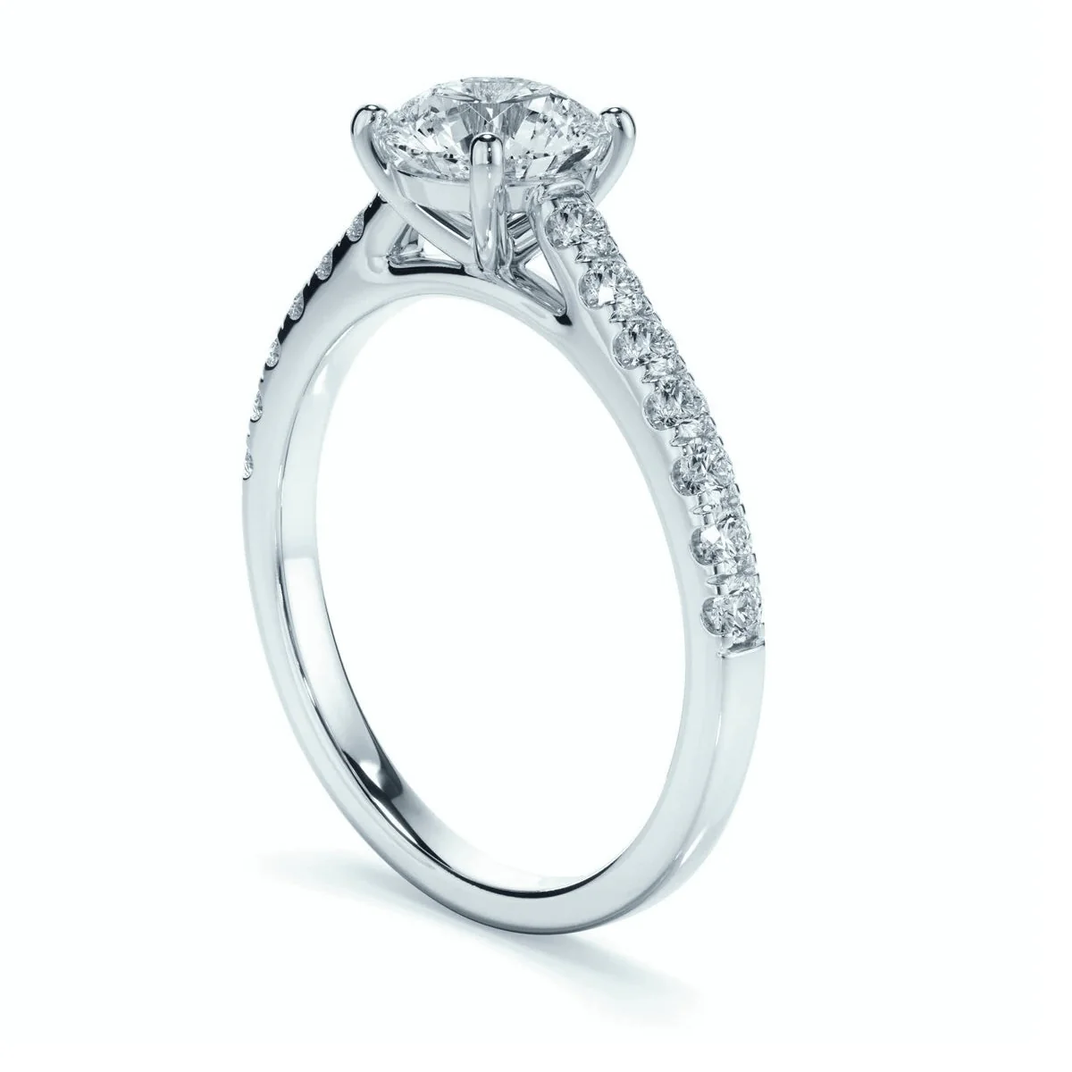 Clearance Sale – IGI 1.75CT Lab Grown Diamond Engagement Ring in Platinum with Side Diamonds on Shank - Image 5