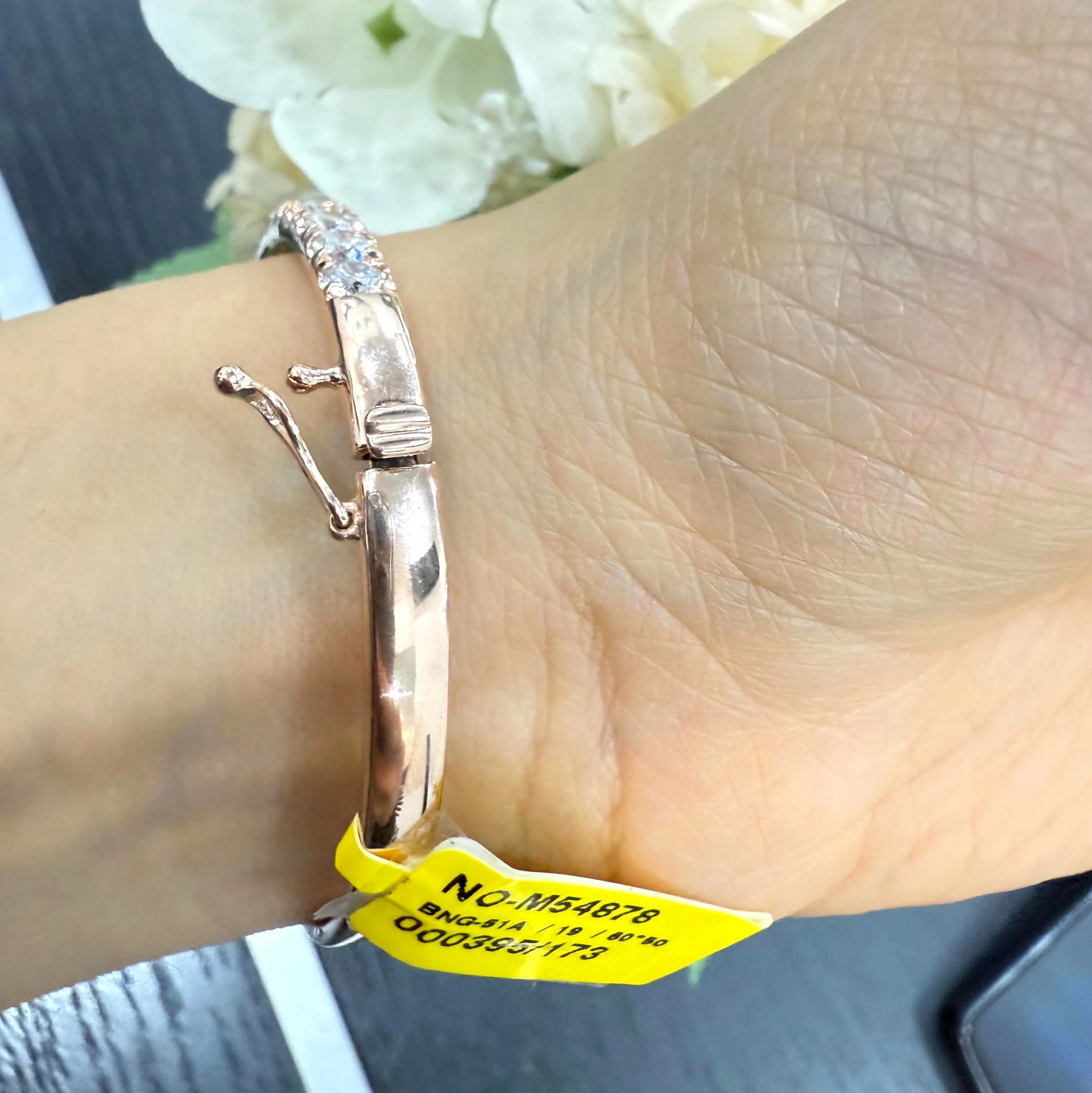 4.00CT D/VS Lab Grown Round Diamond Tennis Bangle In Rose Gold - Image 2